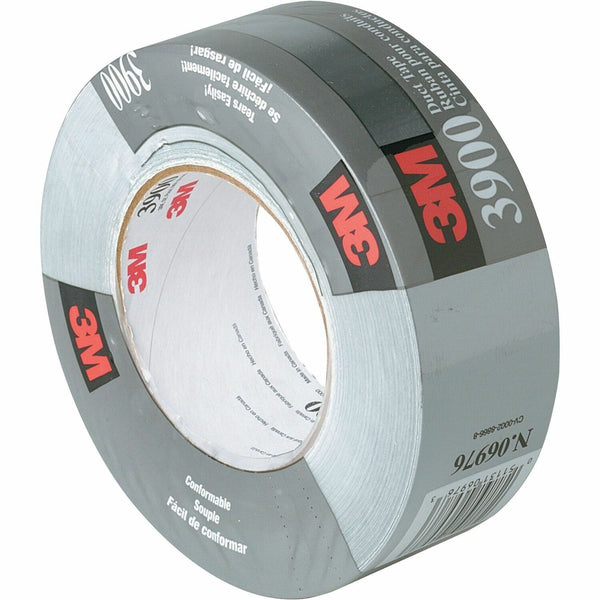 3M Multipurpose Utility-Grade Duct Tape 60 yd Length x 1.88" Width x 7.6 mil Thickness - 3" Core - Silver - Polyethylene Coated Cloth Backing - Water Resistant, Humidity Resistant, Moisture Resistant - For Multipurpose - 24 / Carton (3900CT)