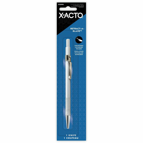 X-Acto X3209 Retractable Blade Knife Retractable, Pocket Clip, Lightweight - Carbon Steel - Aluminum - 1 Each (X3209Q)
