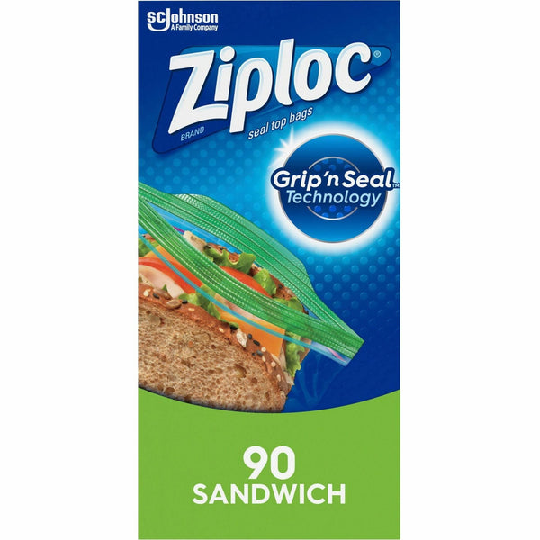 Ziploc Sandwich Bags 6.50" Length x 5.87" Width - Clear - Plastic - Sandwich, Snack, Fruit, Storage, Vegetables, Cosmetics, Yarn, Business Card, Food, Meat, Fish - 90 / Box (366151)