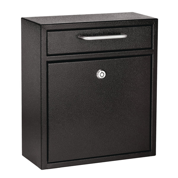 AdirOffice Medium Ultimate Wall Mounted Mail Box, 10.4 x 4.5 x 12, Black (I63105BLK)