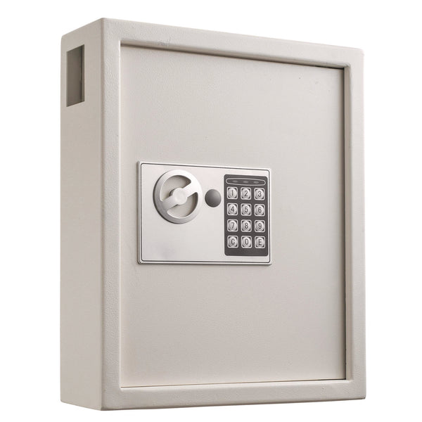 AdirOffice Steel Digital Lock Key Cabinet, 40-Key, 13 x 4 x 14.3, Stainless Steel 304, White (I68040WHI)