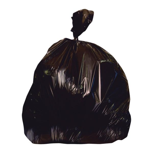 Heritage Low Density Can Liners, 60 gal, 1.7 mil, 38" x 58", Black, Flat Pack, 100/Carton (2597605)
