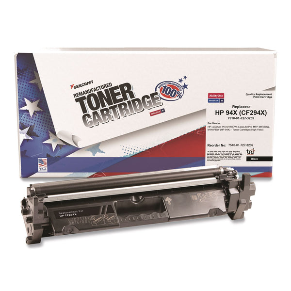 AbilityOne 7510017273239 Remanufactured CF294X (94X) High-Yield Toner, 2,800 Page-Yield, Black
