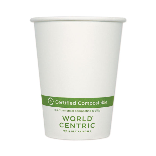World Centric Paper Hot Cups, 12 oz, White, 1,000/Carton (CUPA12)