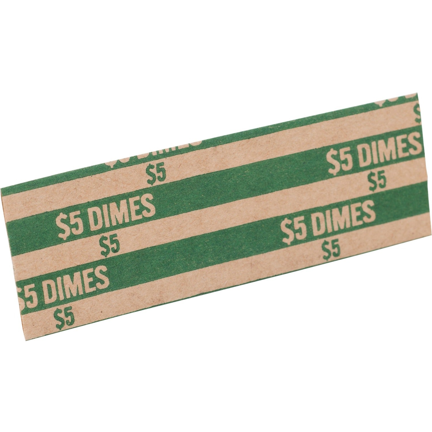 Sparco Flat Coin Wrappers 1000 Wrap(s) - Total $5.0 in 50 Coins of 10¢ Denomination - 60 lb Basis Weight - Kraft - Green - 1000 / Pack (TCW10)