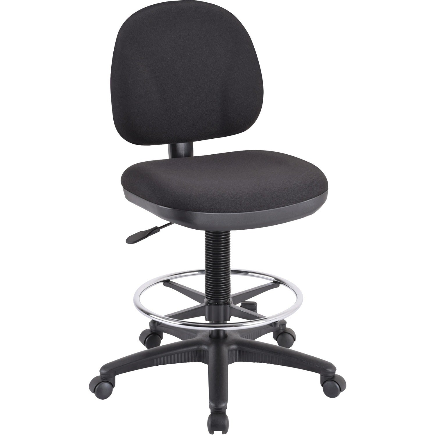 Lorell Millenia Series Adjustable Task Stool with Back Black Seat Color - Black - 1 Each (LLR80008)