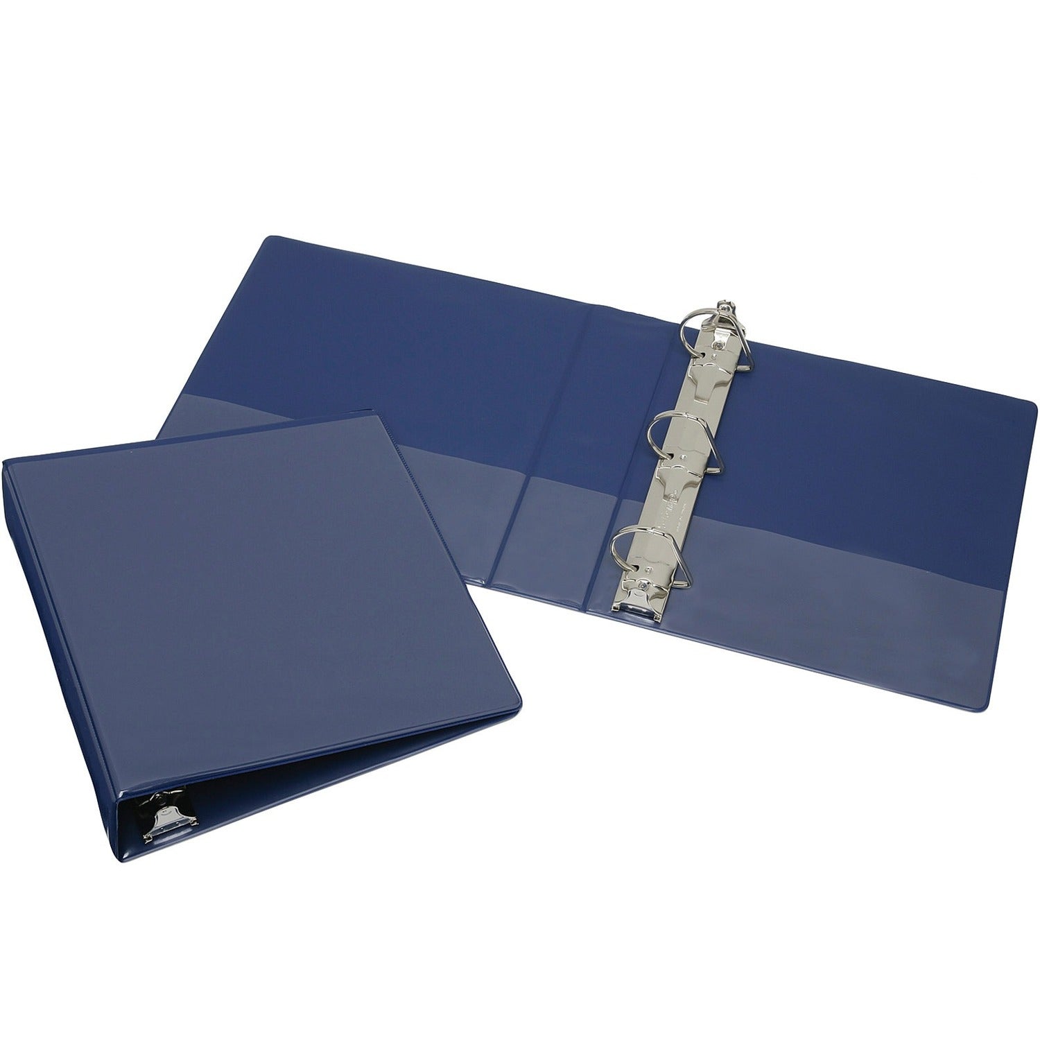 SKILCRAFT Slant D-Ring View Binder 2" Binder Capacity - Letter - 8 1/2" x 11" Sheet Size - 3 x D-Ring Fastener(s) - Inside Front &amp; Back Pocket(s) - Vinyl - Blue - Clear Overlay, Heavy Duty, Tear Resistant, Crack Resistan (7510014171884)