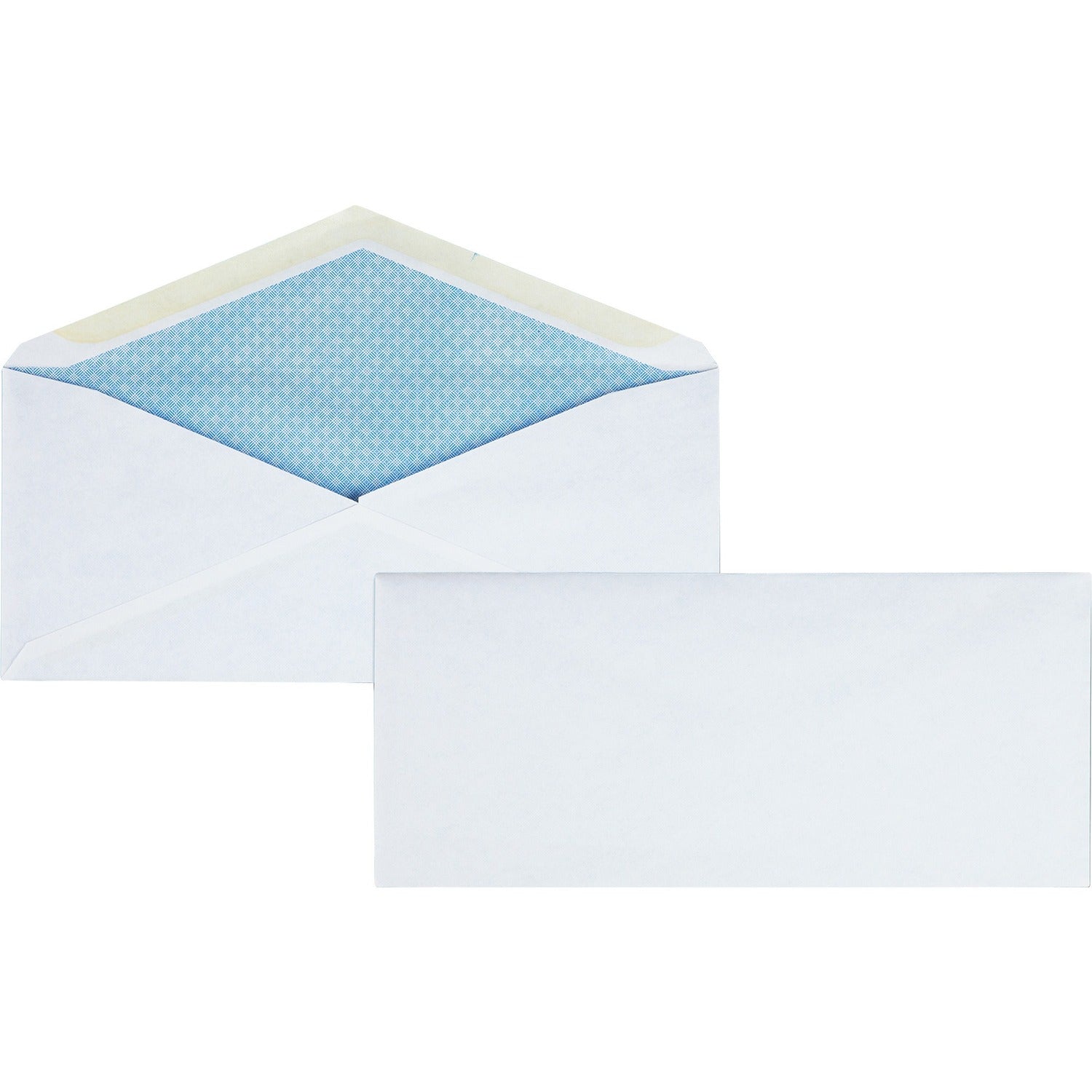 Business Source No.10 Regular Tint Security Envelopes Security - #10 - 4 1/8" Width x 9 1/2" Length - 24 lb - Gummed - White - Wove - 500 / Box (BSN42206)