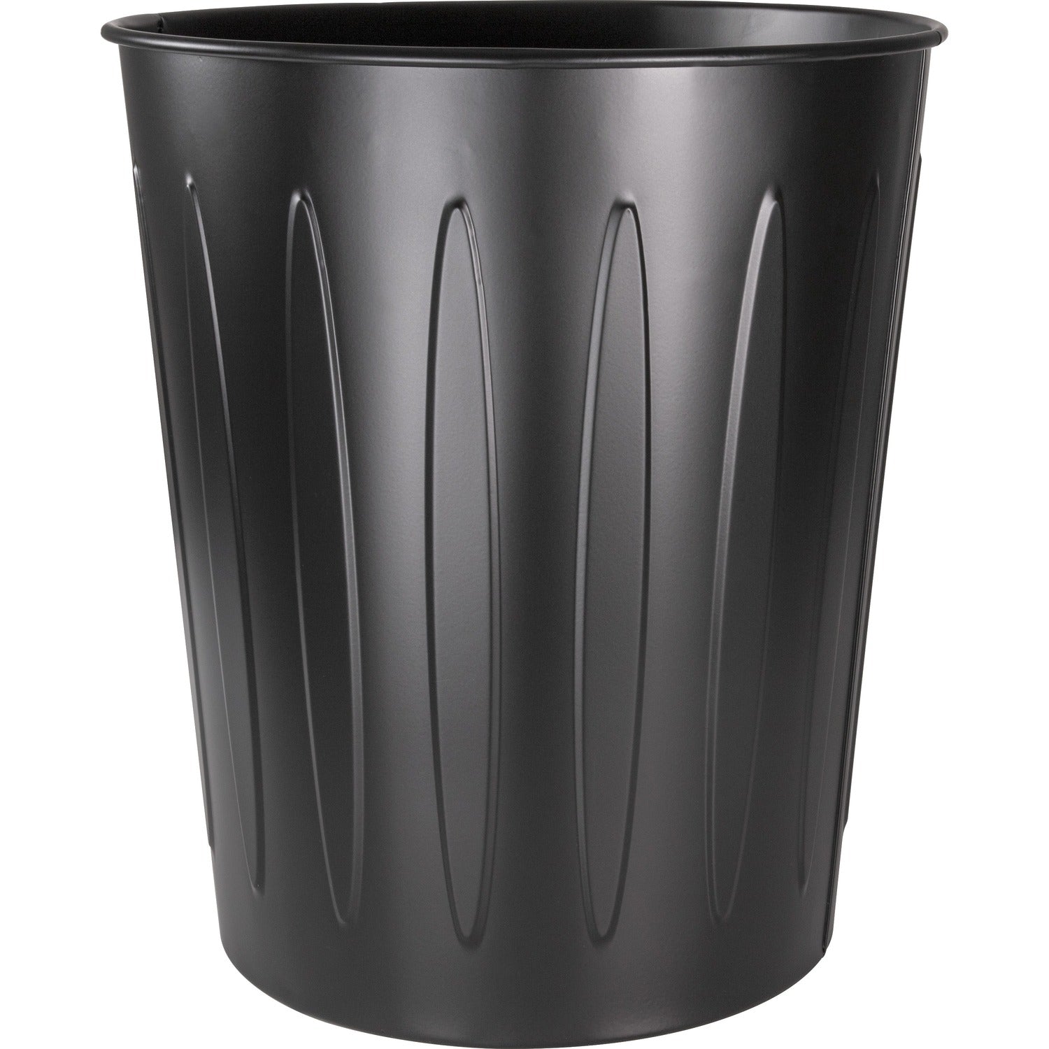 Genuine Joe 6-gallon Fire-safe Trash Can 6 gal Capacity - Fire-Safe, Sturdy - 14" Height x 13" Diameter - Metal, Steel - Black - 1 Each (GJO58897)