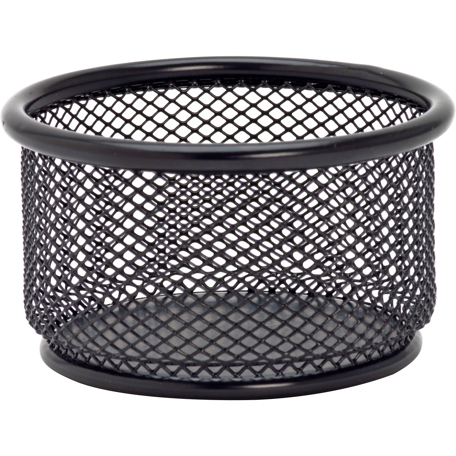 Lorell Mesh Wire Pencil Cup Holder 3.8" Height x 2.1" Width - Steel - Black - 1 Each (LLR84150)