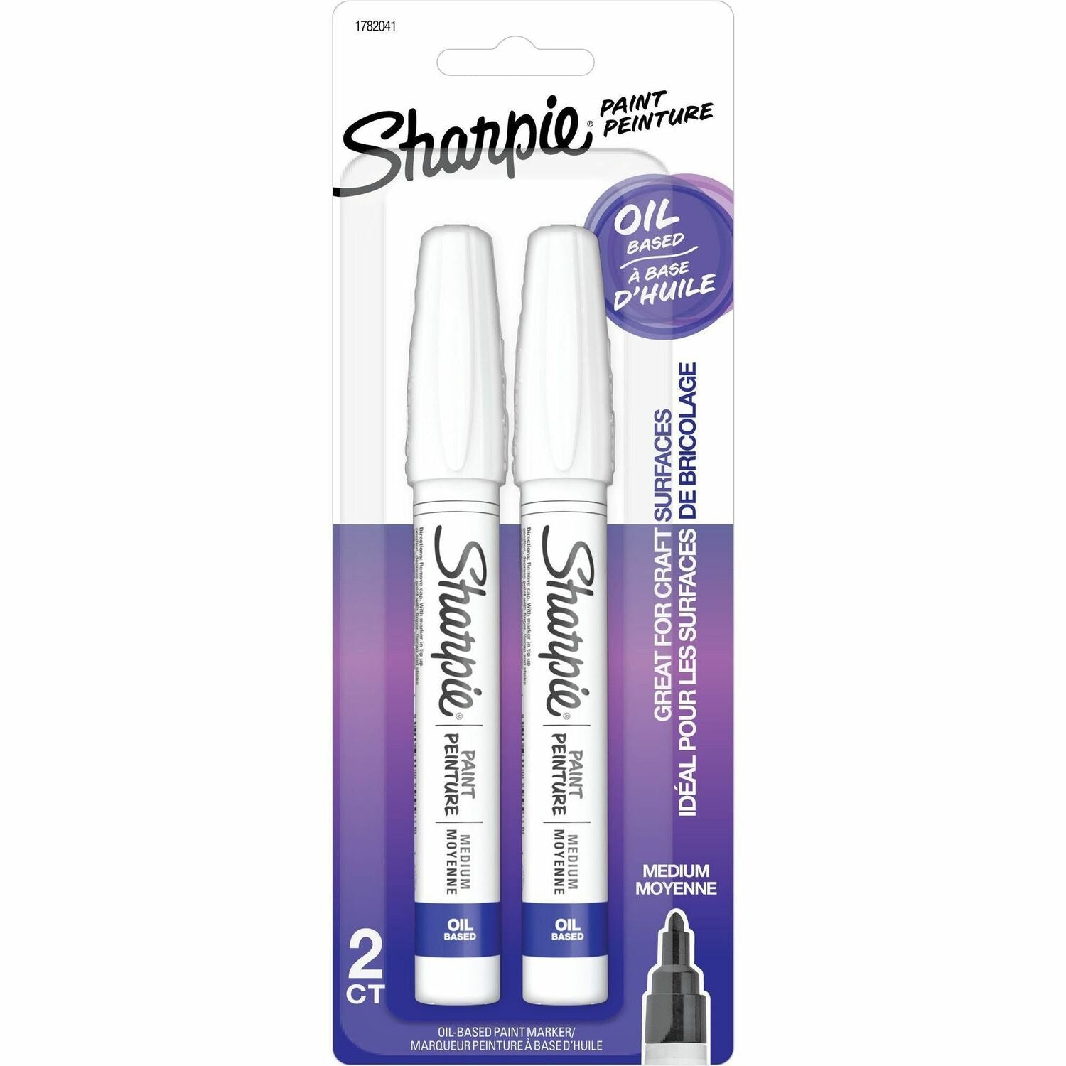 Sharpie Oil-Based Paint Marker - Medium Point Medium Marker Point - White Ink - Oil Based - 2 / Pack (1782041)