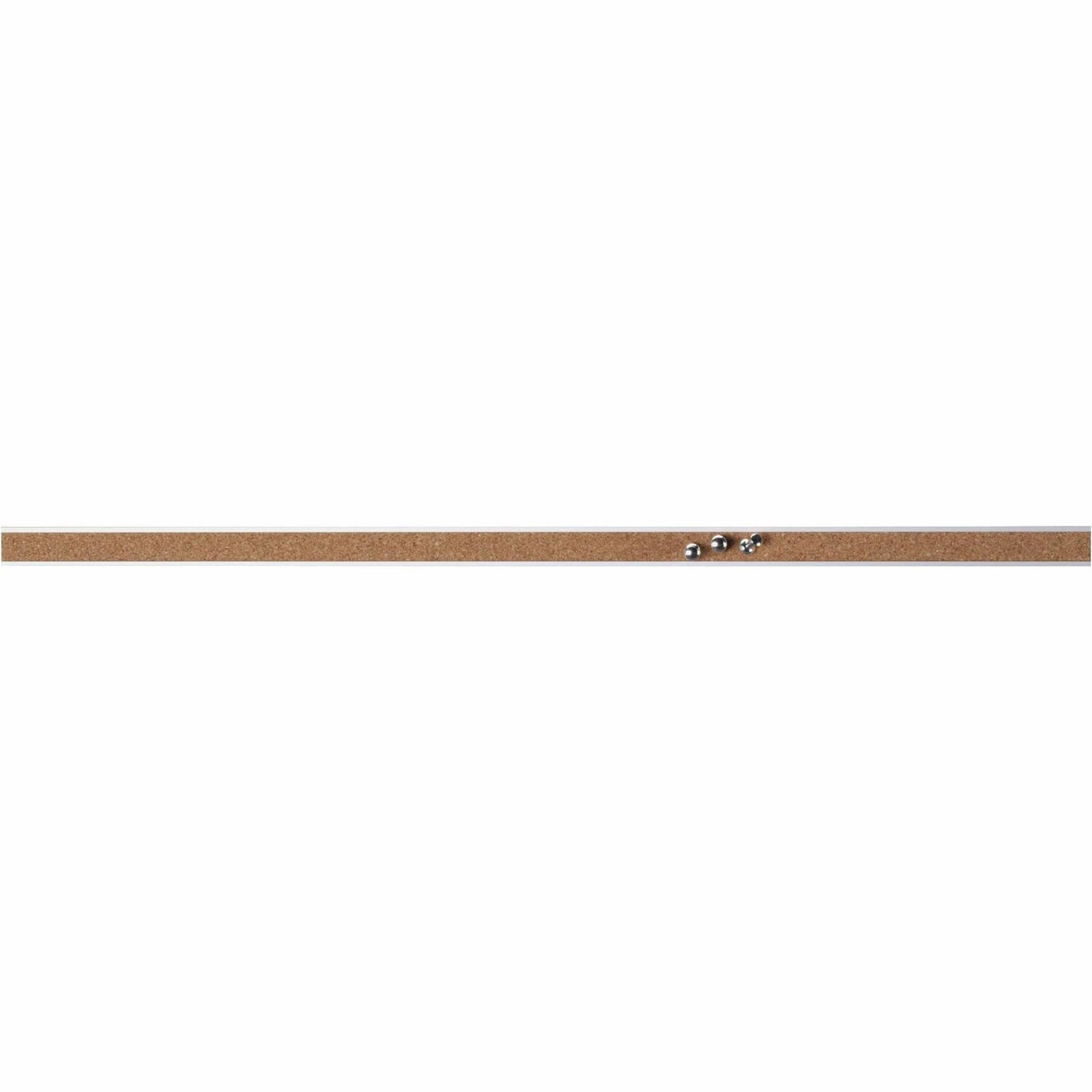Lorell Cork Strip Bulletin Bar 18" Board Width - Cork Surface - Self-healing, Fade Resistant, Self-sealing - Anodized Aluminum Frame - 1 Each (LLR49532)