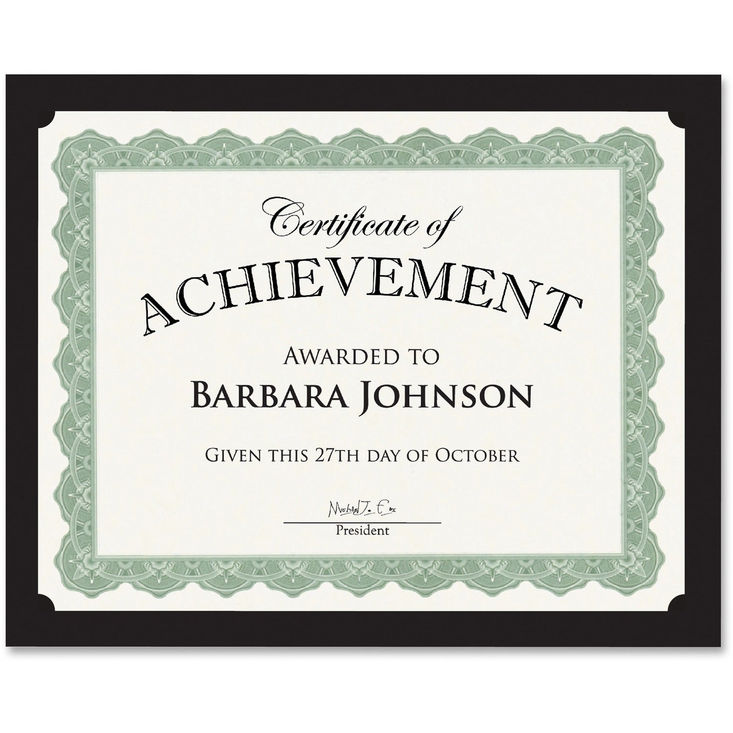 FranklinCovey Geographics Recycled Certificate Holder Black - 30% Recycled - 10 / Pack (47836)