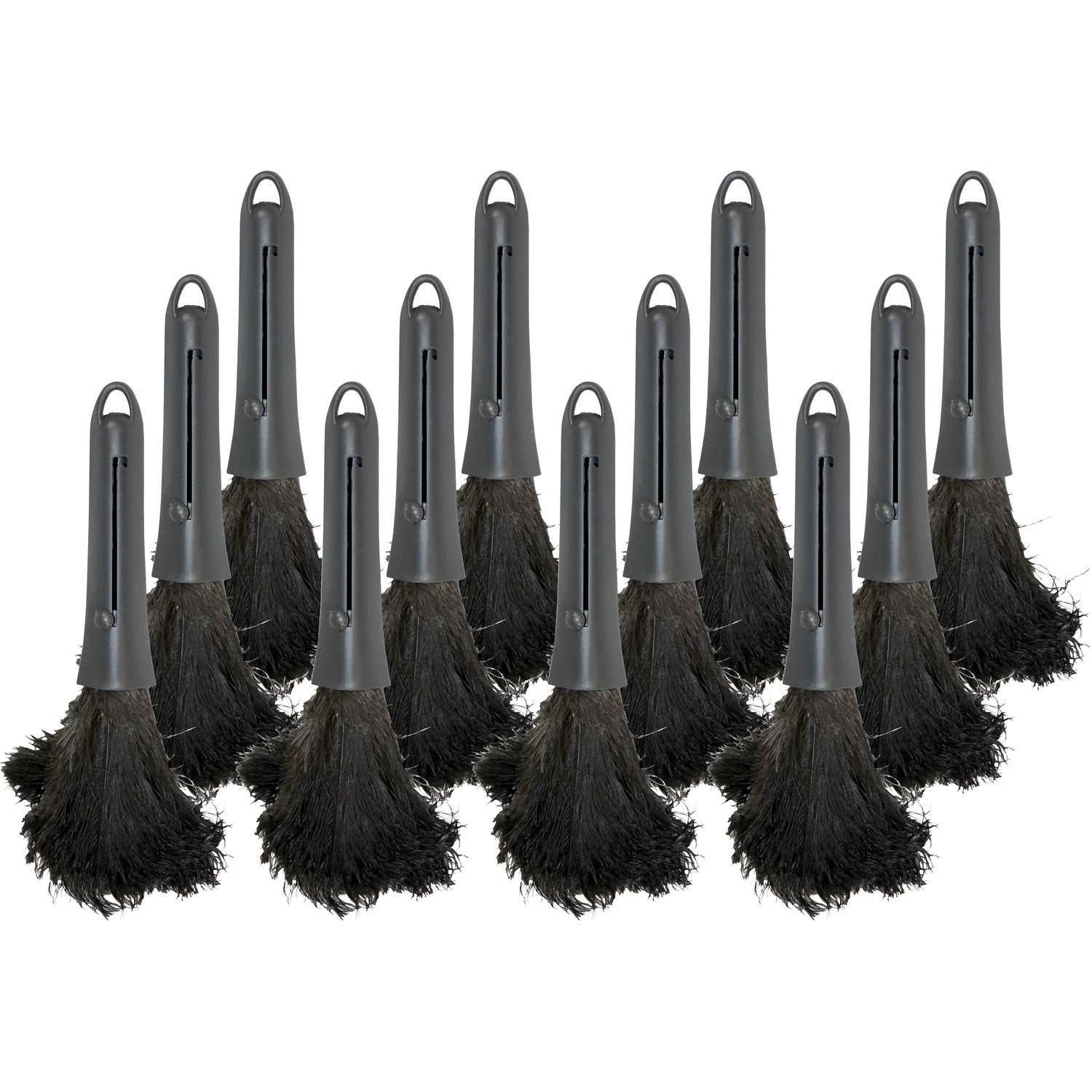 Genuine Joe Retractable Feather Duster Plastic Handle - Brown - 12 / Carton (GJO90218CT)