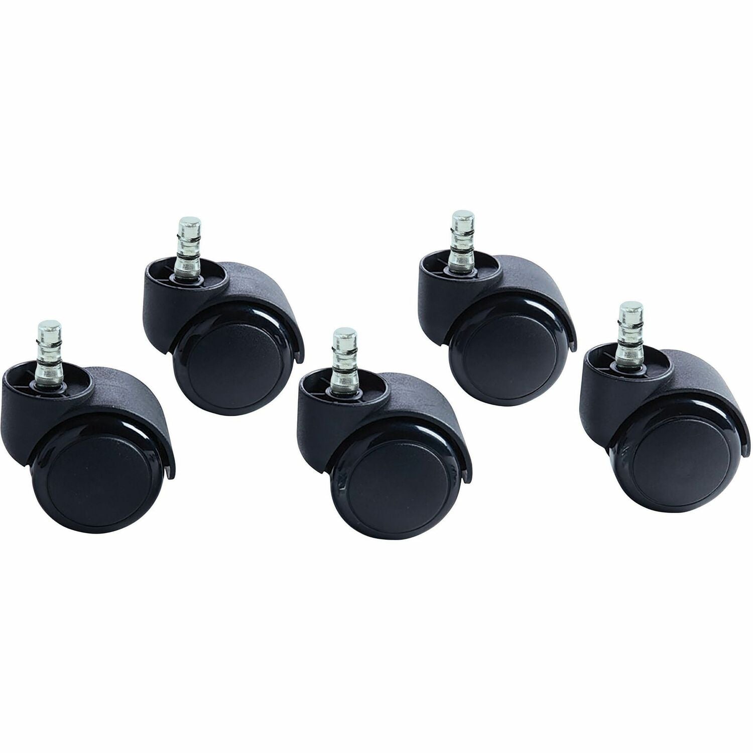 Master Caster Futura Noiseless Chair Mat Casters 2.19" Diameter - 120 lb Load Capacity - Polyurethane - Matte Black - 5 / Set (94628)