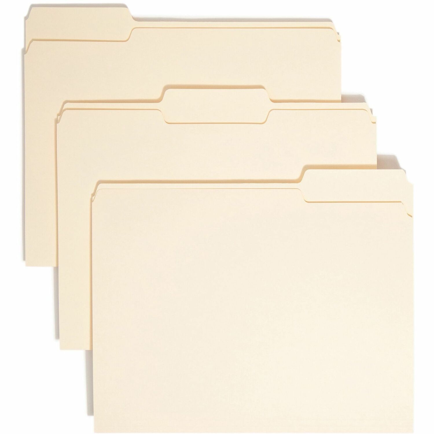 Smead 1/3 Tab Cut Letter Recycled Top Tab File Folder 8 1/2" x 11" - 3/4" Expansion - Top Tab Location - Assorted Tab Position - 11 pt. - 1 Plys - Manila - Sturdy - 10% Recycled - 100/Box - 5 / Carton (10330CT)