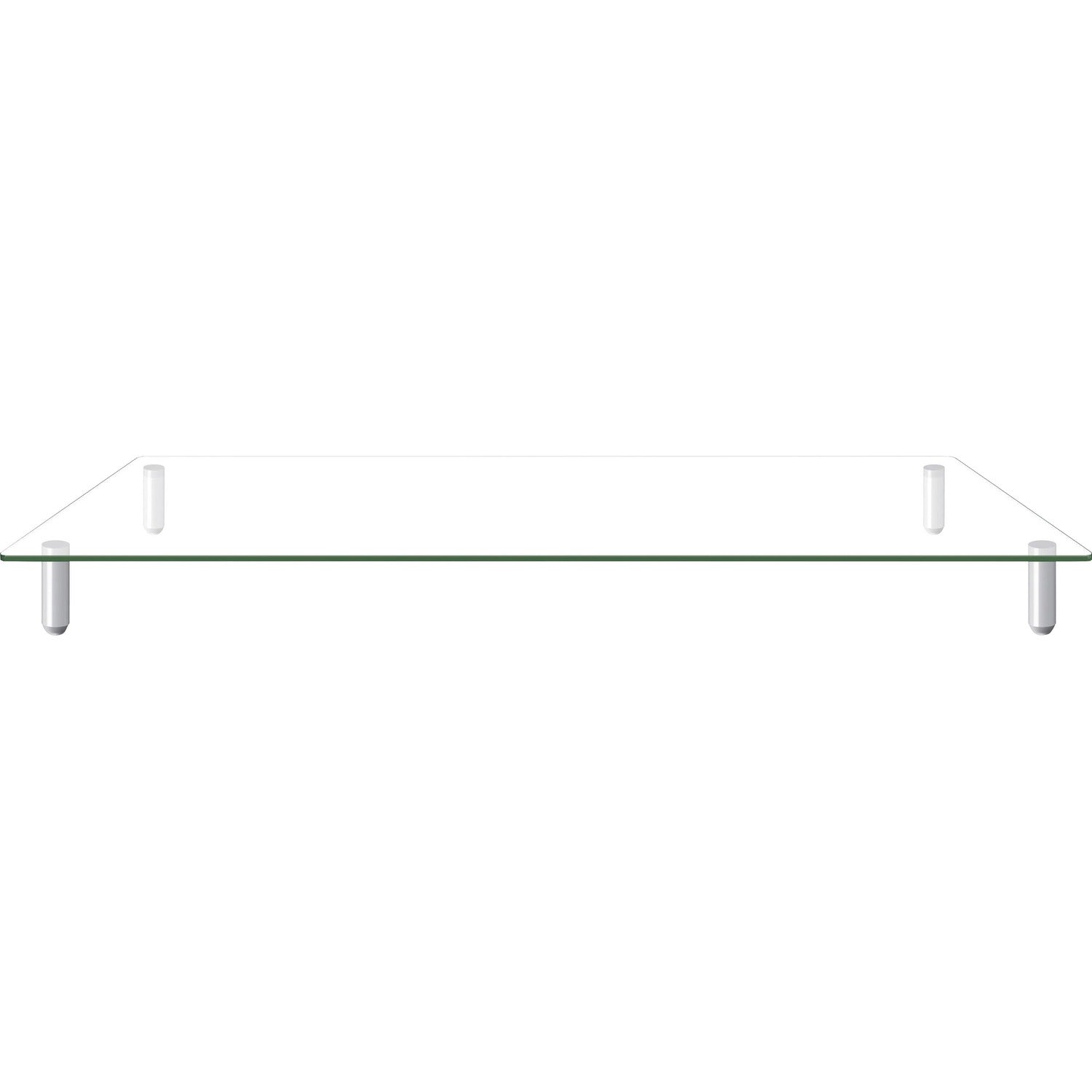 Kantek Glass Monitor Riser 60 lb Load Capacity - 3.25" Height x 39.40" Width x 10.20" Depth - Desktop - Tempered Glass - Clear (MS380)