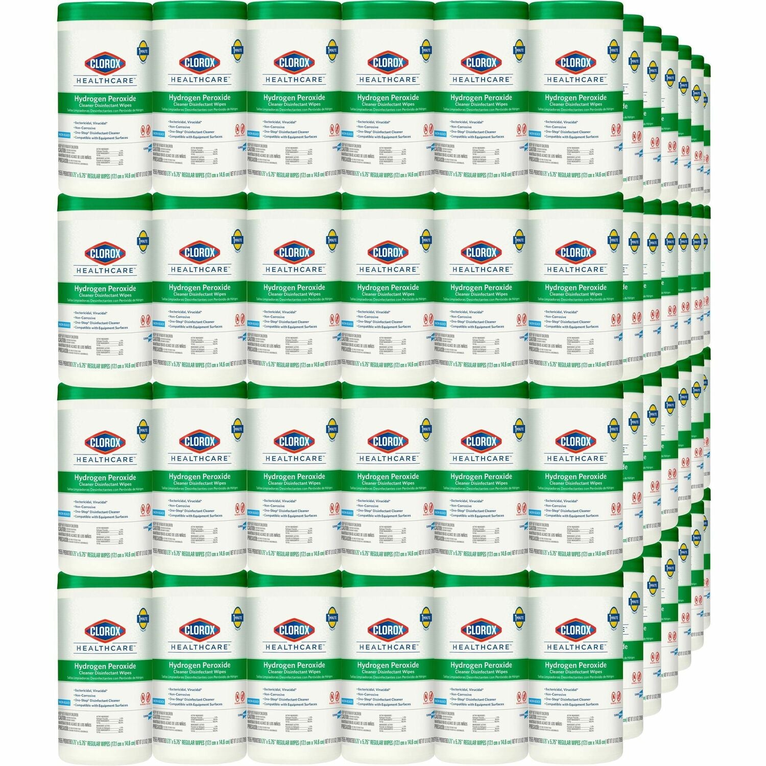 Clorox Healthcare Hydrogen Peroxide Cleaner Disinfectant Wipes 5.75" Length x 6.75" Width - Bleach-free, Antibacterial - White - 155/Tub - 450 / Pallet (30825PL)