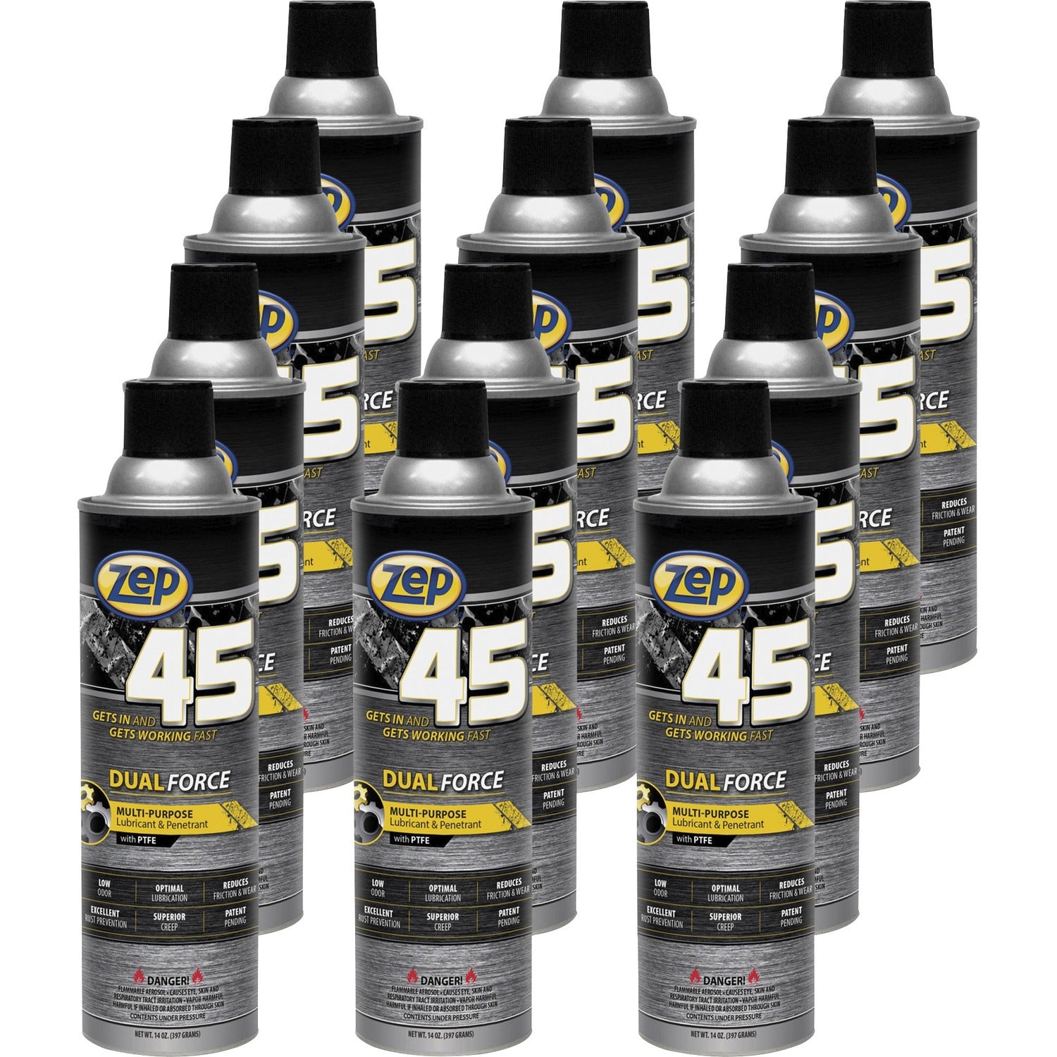 Zep 45 Dual-Force Lubricant/Penetrant 14 fl oz - Corrosion Resistant - 12 / Carton (374301CT)