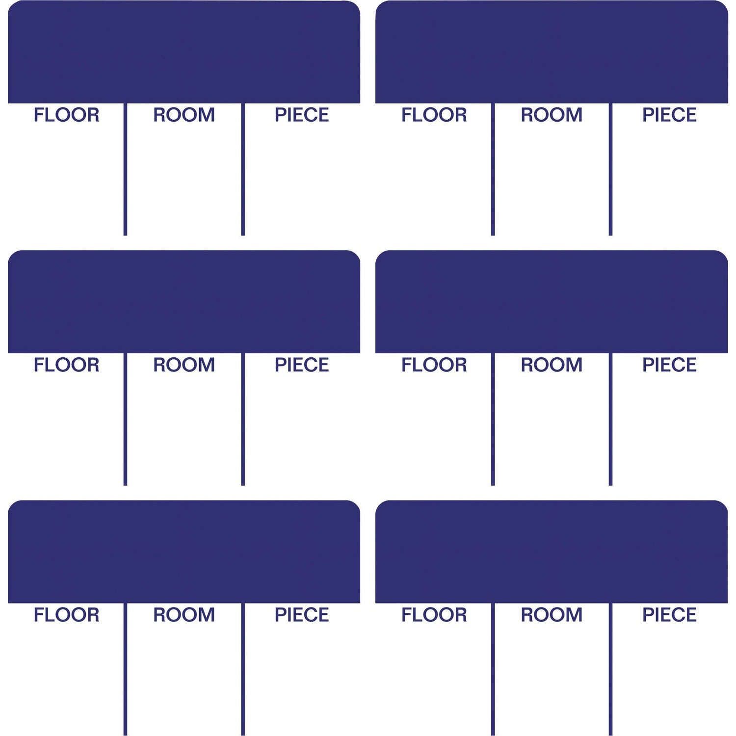 Tabbies Moving Labels 1/2" Height x 6 3/5" Width x 6 1/2" Length - Removable Adhesive - Blue - 86 / Pack (30601)