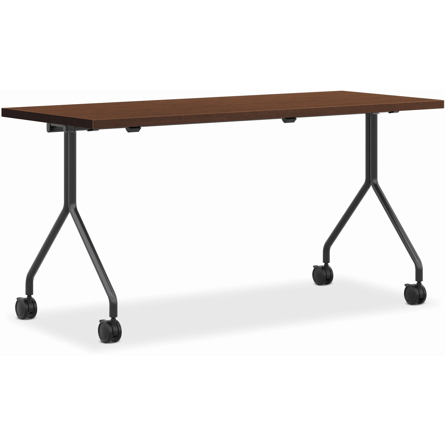 HON Between Nesting Table | Rectangle | 30"D x 60"W | Shaker Cherry Laminate Rectangle Top - Flip Base - 60" Table Top Width x 30" Table Top Depth x 1.13" Table Top Thickness - 29" Height - Shaker Cherry, Laminated, Black Paint - 1 Each (PT3060NSFF)