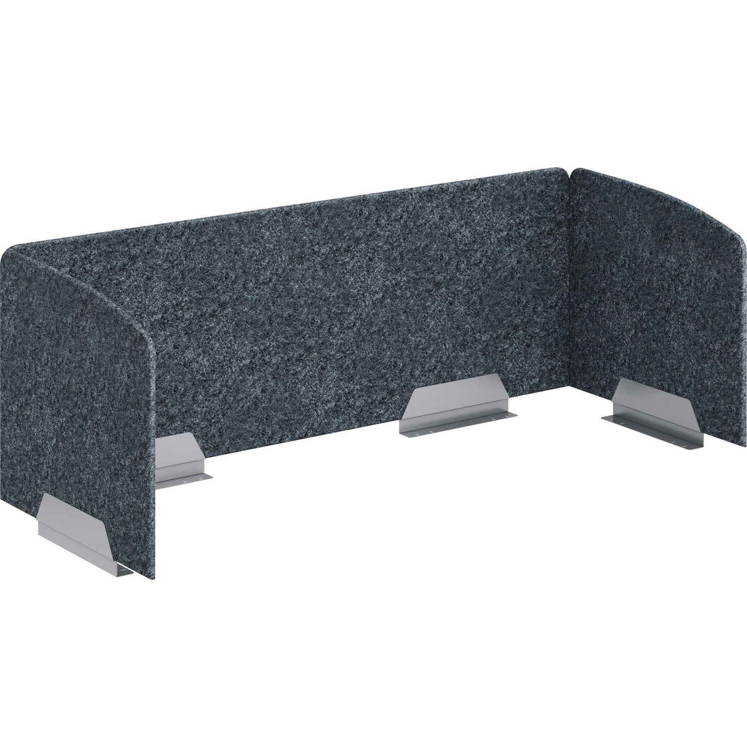 HON HUVAUS602420 Privacy Screen 58" Width x 20" Height x 23.3" Depth - Silver Frame - Polyethylene Terephthalate (PET) - Dark Gray - 1 Each (VAU6024Y4PR6)