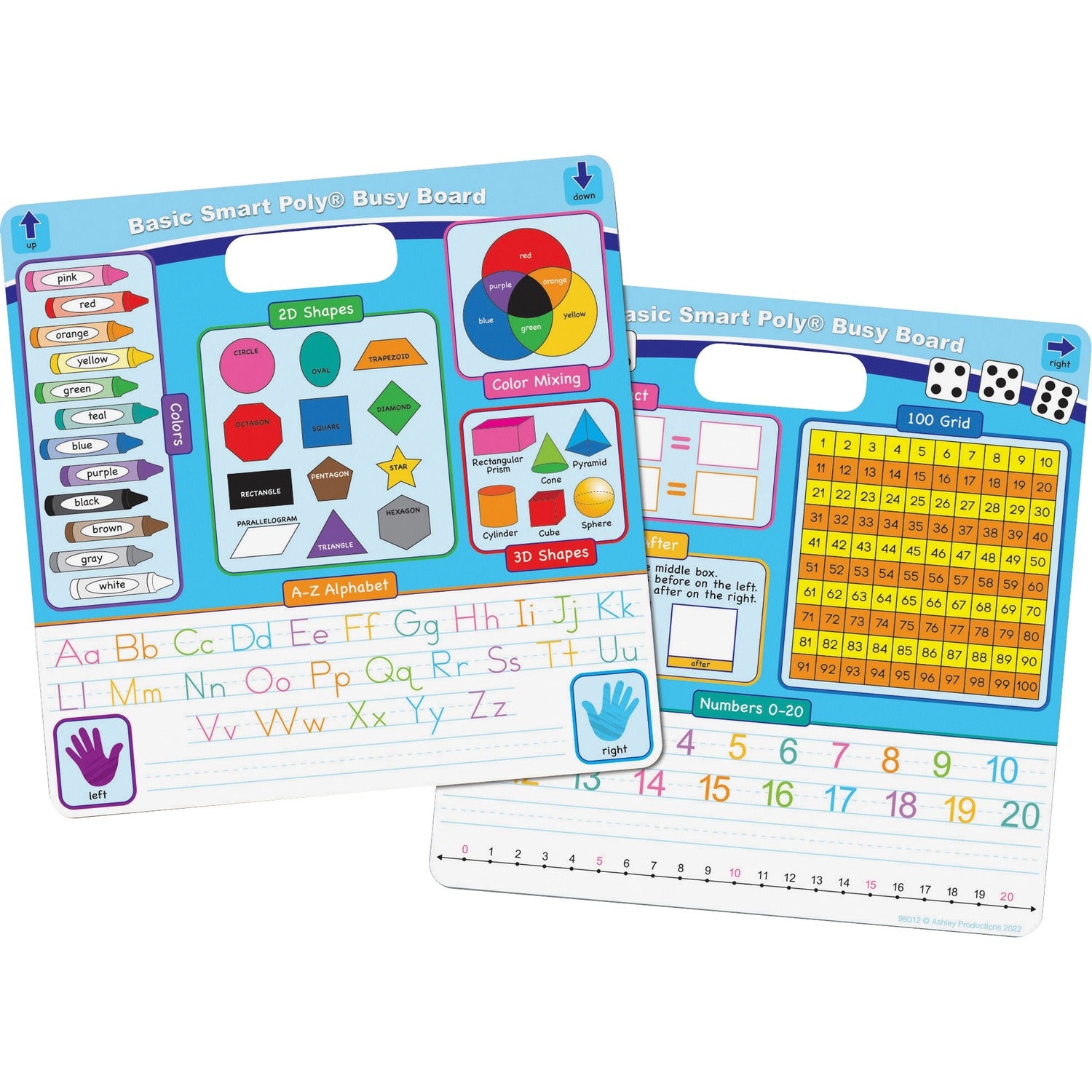 Ashley Educational Basics Smart Poly Board 10.8" (0.9 ft) Width x 10.8" (0.9 ft) Height - Poly-coated Cardboard Surface - Square - 1 Each (98012)