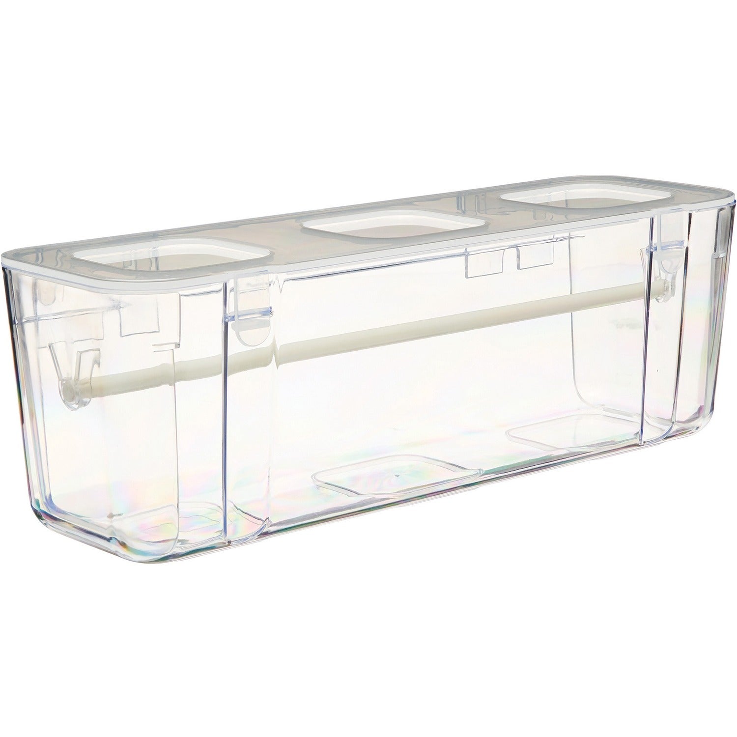 Deflecto Ribbon Dispenser 4.40" Height x 13.30" Width x 4.20" Depth - Desktop - Lid, Portable, Stackable, Wall Mountable - Clear - Plastic, Polypropylene - 1 Each (29321CR)