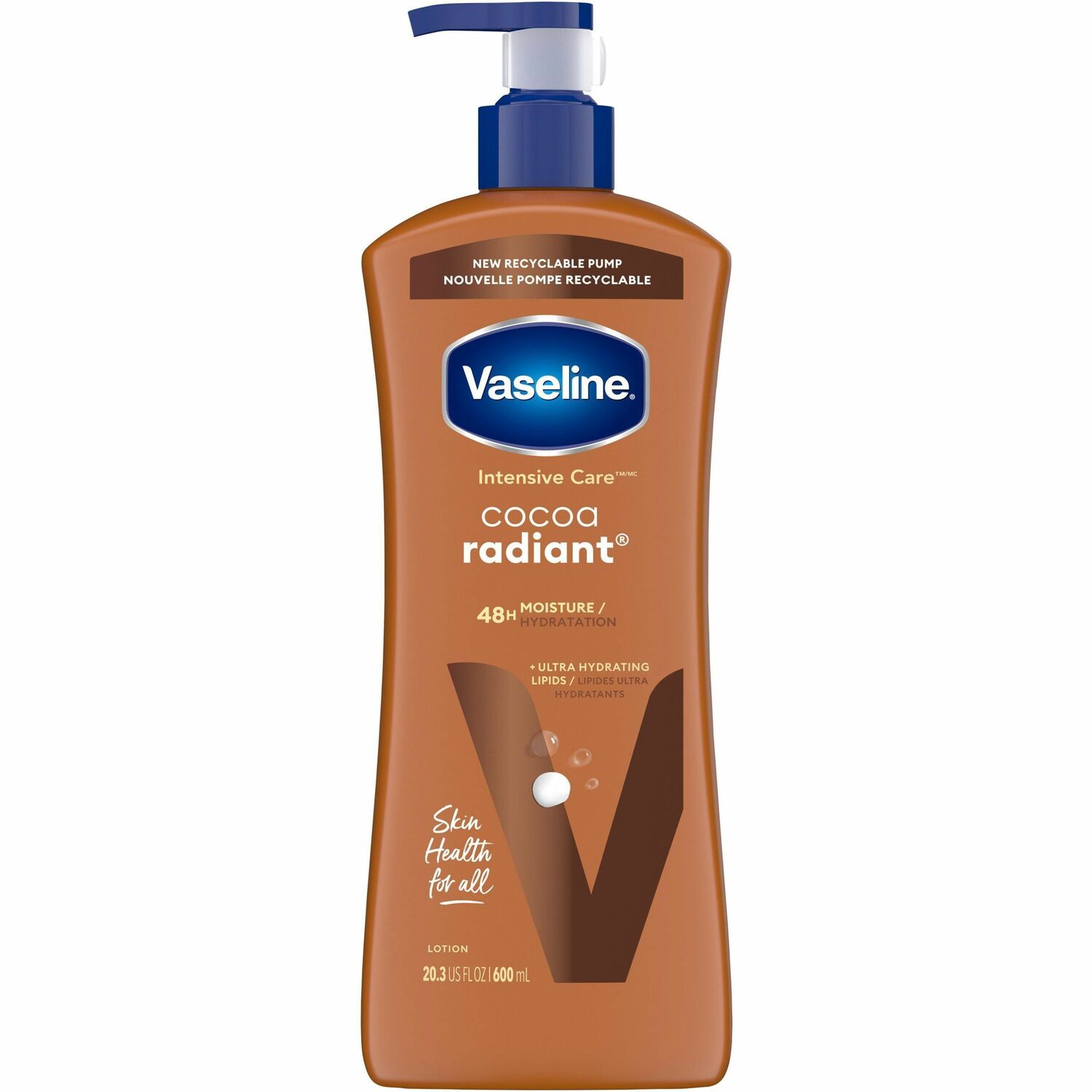 Vaseline Cocoa Radiant Hydrating Lotion Lotion - 20.30 fl oz - For Dry Skin - Applicable on Body - Body, Skin - Moisturising, Non-greasy, Absorbs Quickly - 4 / Carton (13442CT)
