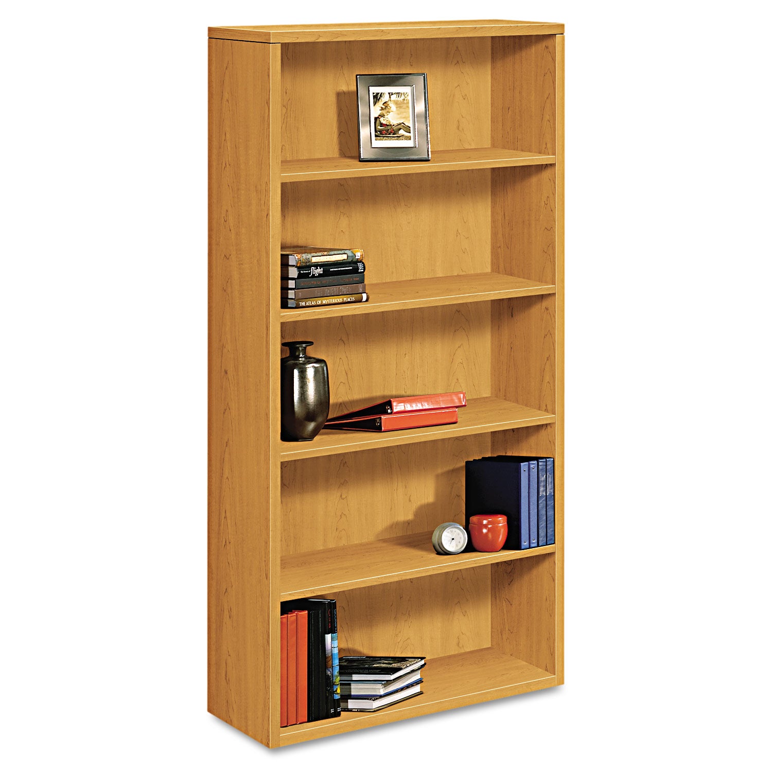 HON 10500 Series Laminate Bookcase, Five-Shelf, 36w x 13.13d x 71h, Harvest (105535CC)