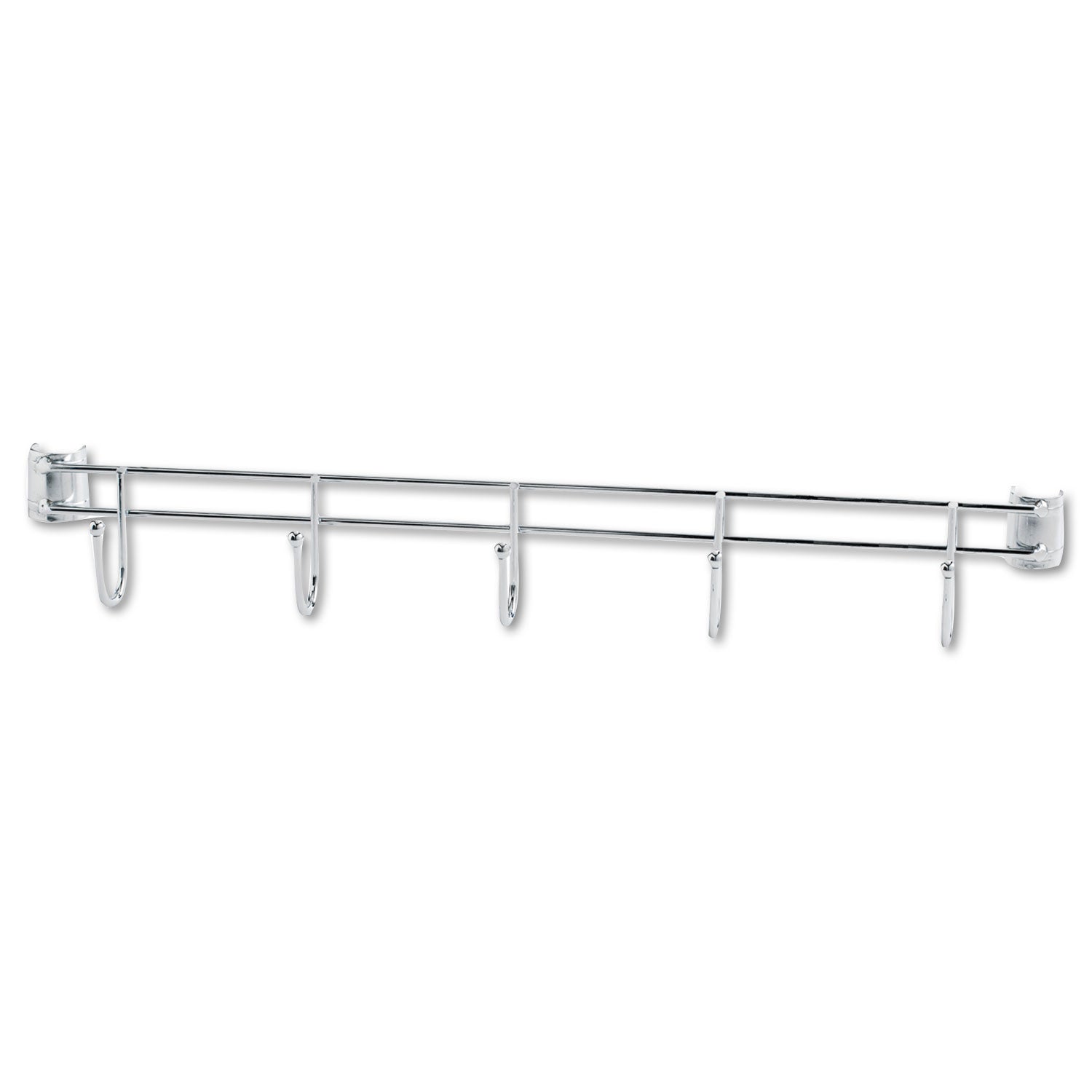 Alera Hook Bars For Wire Shelving, Five Hooks, 24" Deep, Silver, 2 Bars/Pack (ALESW59HB424SR)