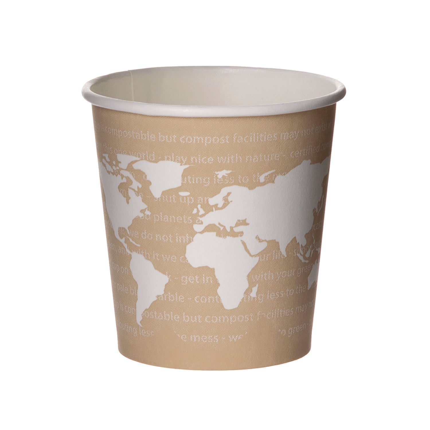 Eco-Products WorldArt Hot Cups, 4 oz, Paper, Tan, 1,000/Carton (EPBHC4WA)