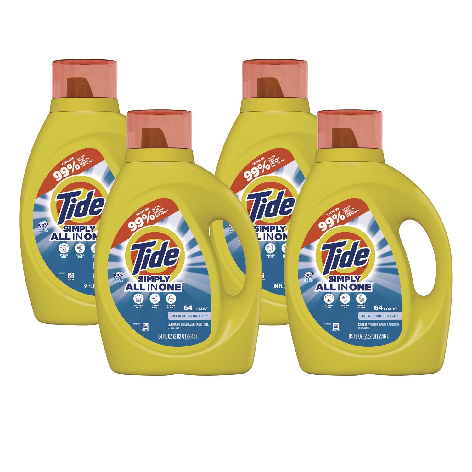 Tide&reg; Simply Clean & Fresh Liquid Laundry Detergent, 84 oz, 4 Bottles (13143)