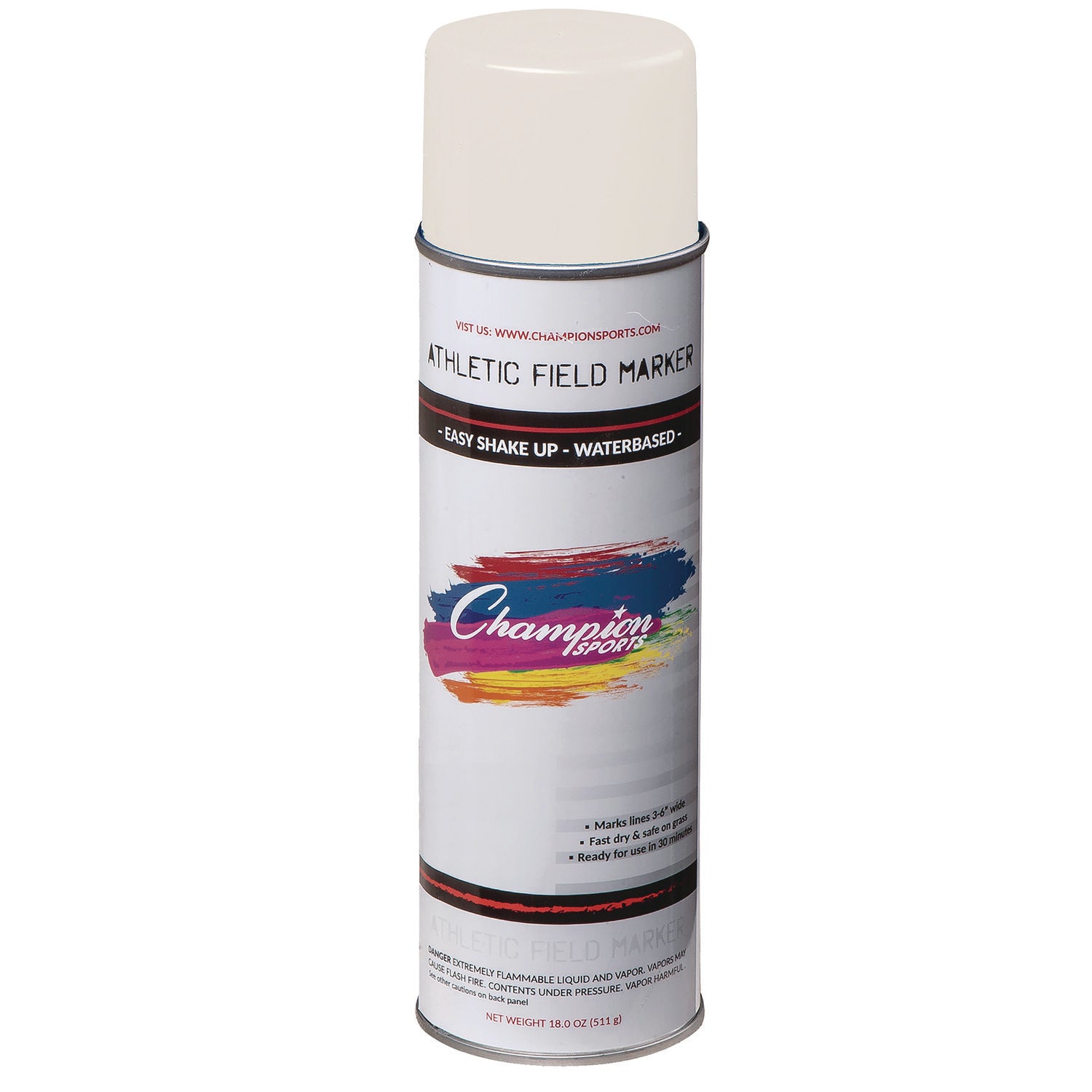 Champion Sports Field Marking Paint, 18 oz Aerosol Spray, White (FMP2W)