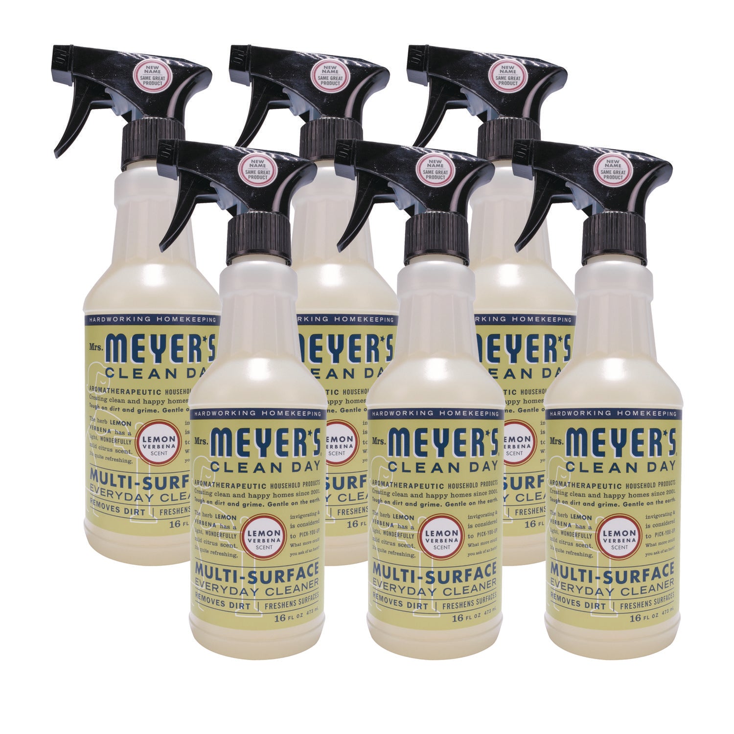 Mrs. Meyer's Multi Purpose Cleaner, Lemon Scent, 16 oz Spray Bottle, 6/Carton (373223)