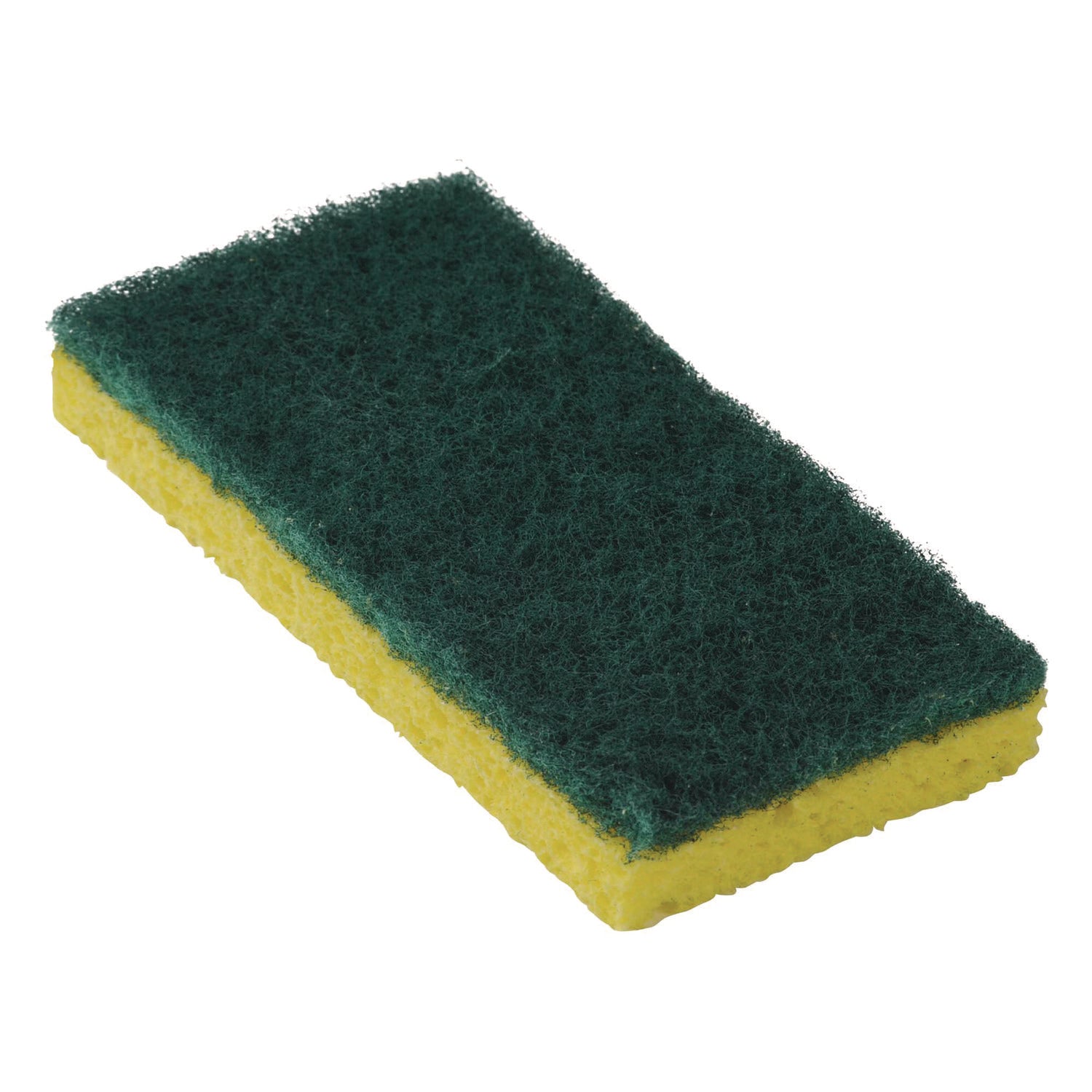 Americo Resort Cut Scrub Sponge, Medium Duty, 6.25 x 3.18, Green/Yellow, 40/Carton (551013)
