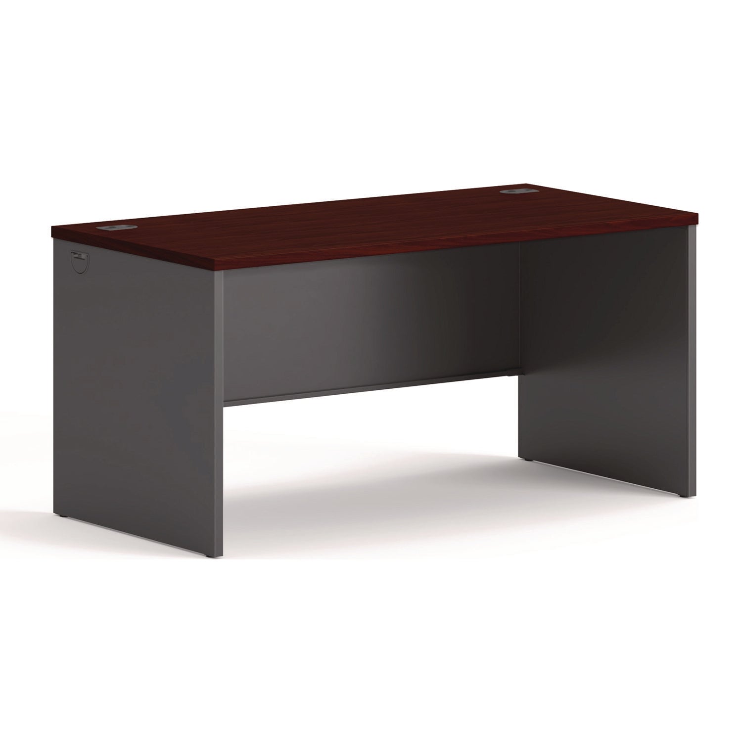 HON 38000 Series Desk Shell, 60" x 30" x 29.5", Mahogany/Charcoal (38932NS)