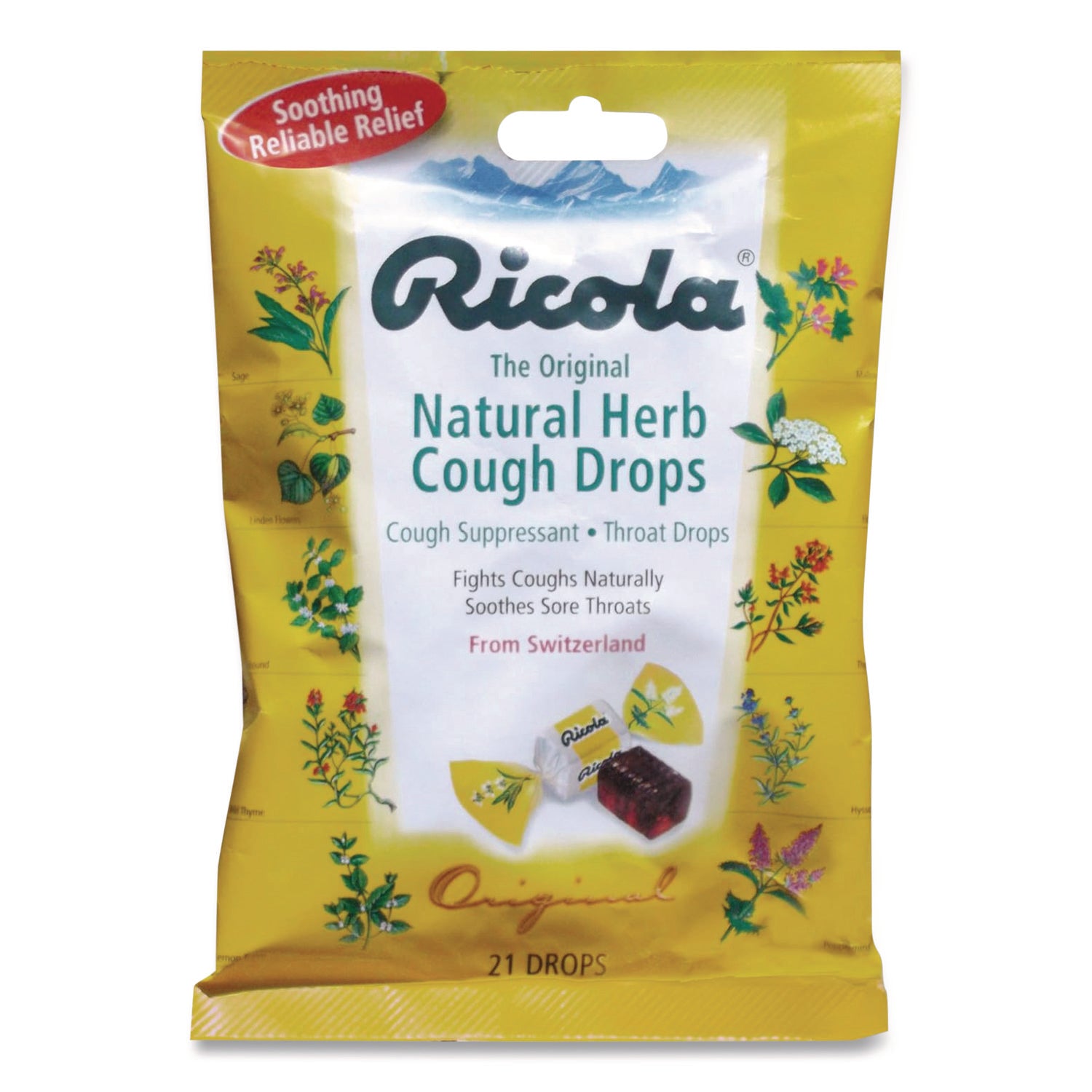 Ricola Cough Drops, Original Herb, 21/Pack (7776)