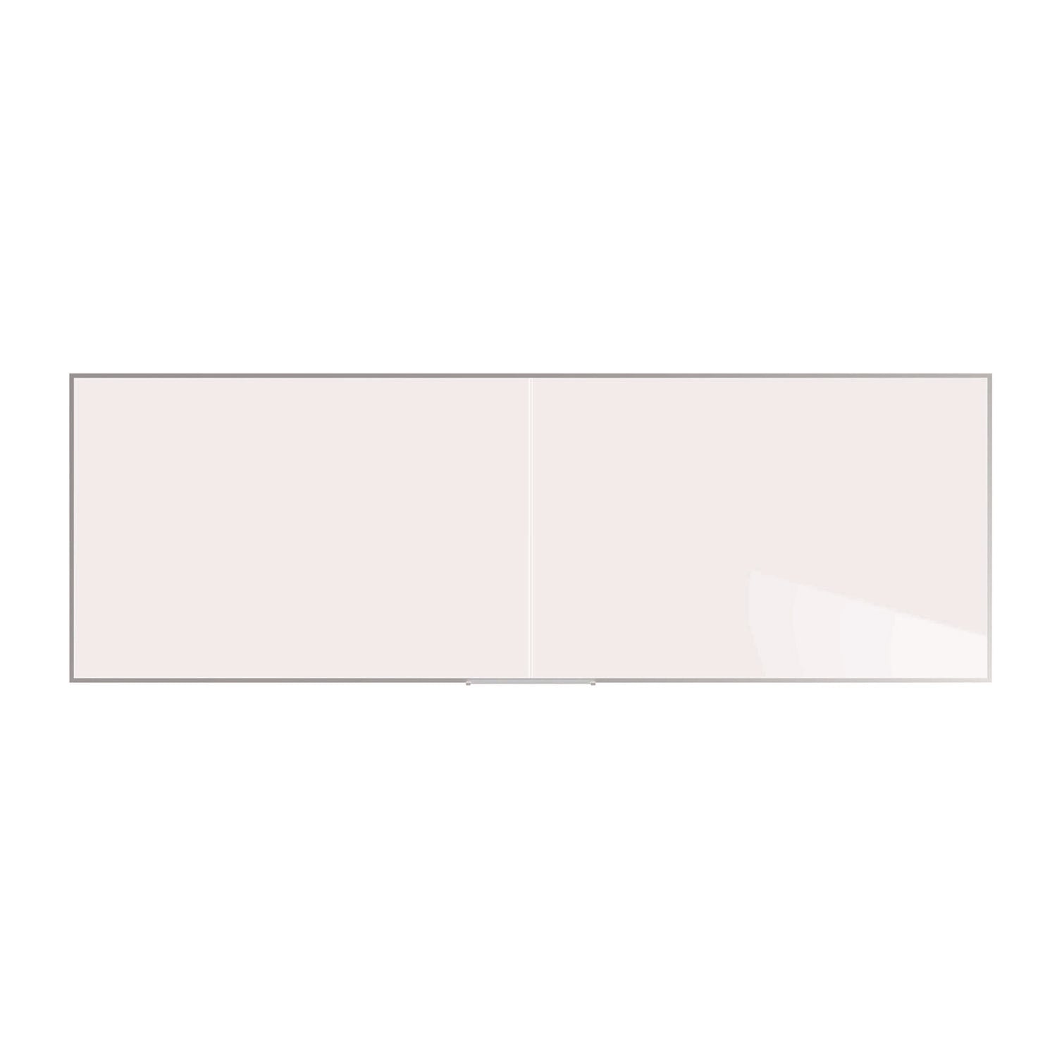 Ghent Two-Piece M2 Non-Magnetic Whiteboard with Aluminum Frame, 144.5" x 48.5", White Surface, Satin Aluminum Frame (M241242P)