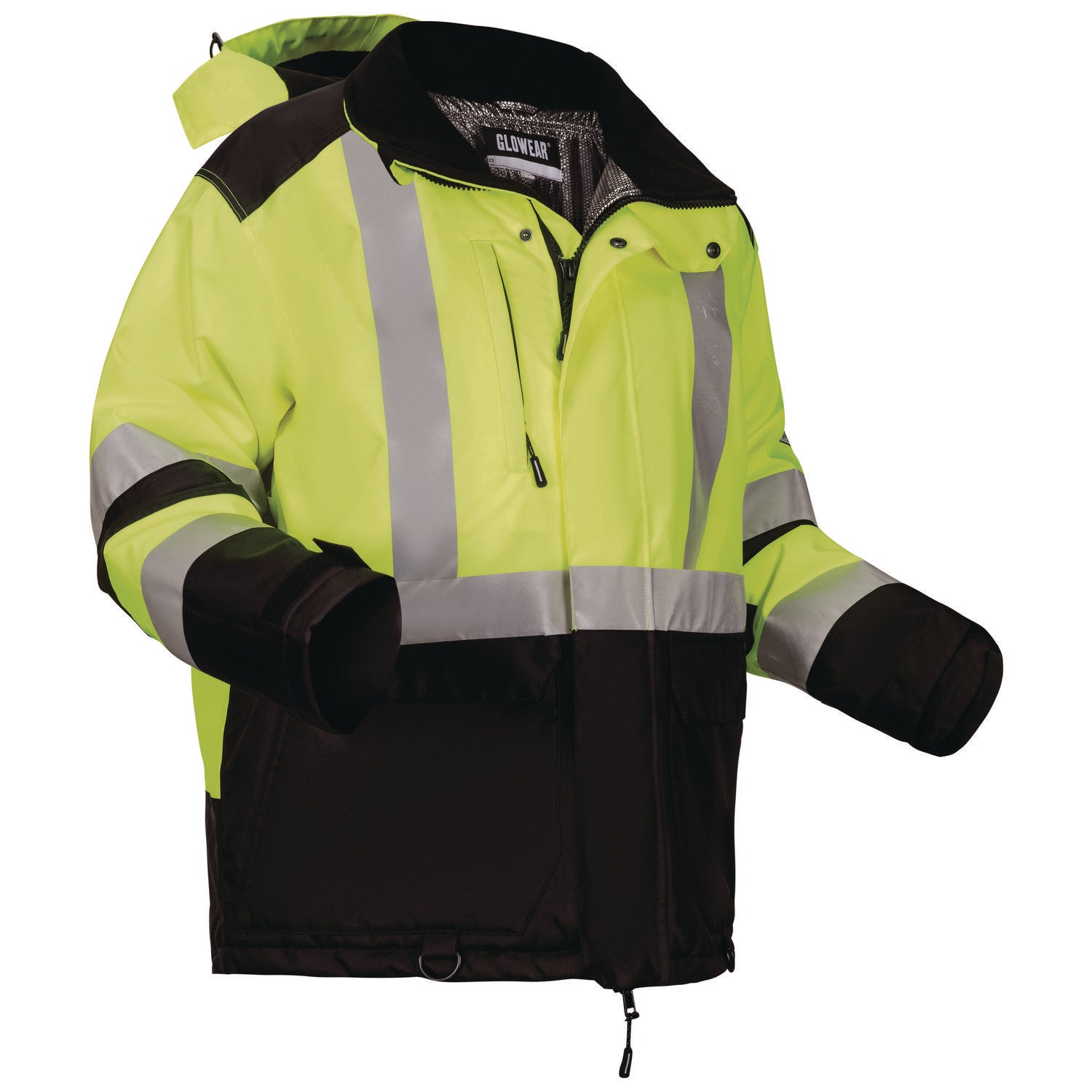 ergodyne GloWear Class 3 Hi-Vis Winter Jacket with AmpliFIRE Heat Reflective Lining, 5X-Large, Lime (25729)