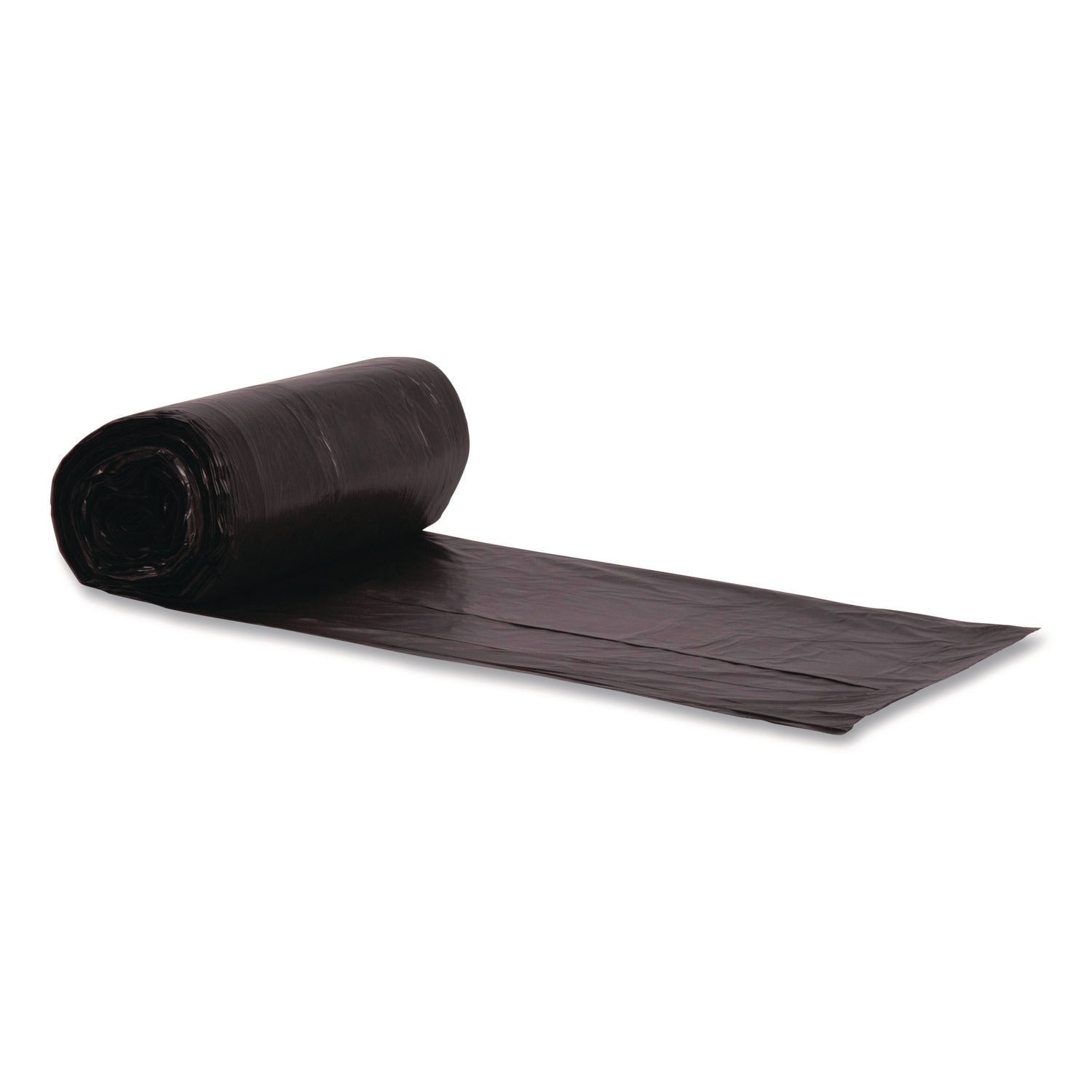 Boardwalk High-Density Can Liners, 60 gal, 22 mic, 38 x 60, Black, Perforated Roll, 150/Carton (385822K)