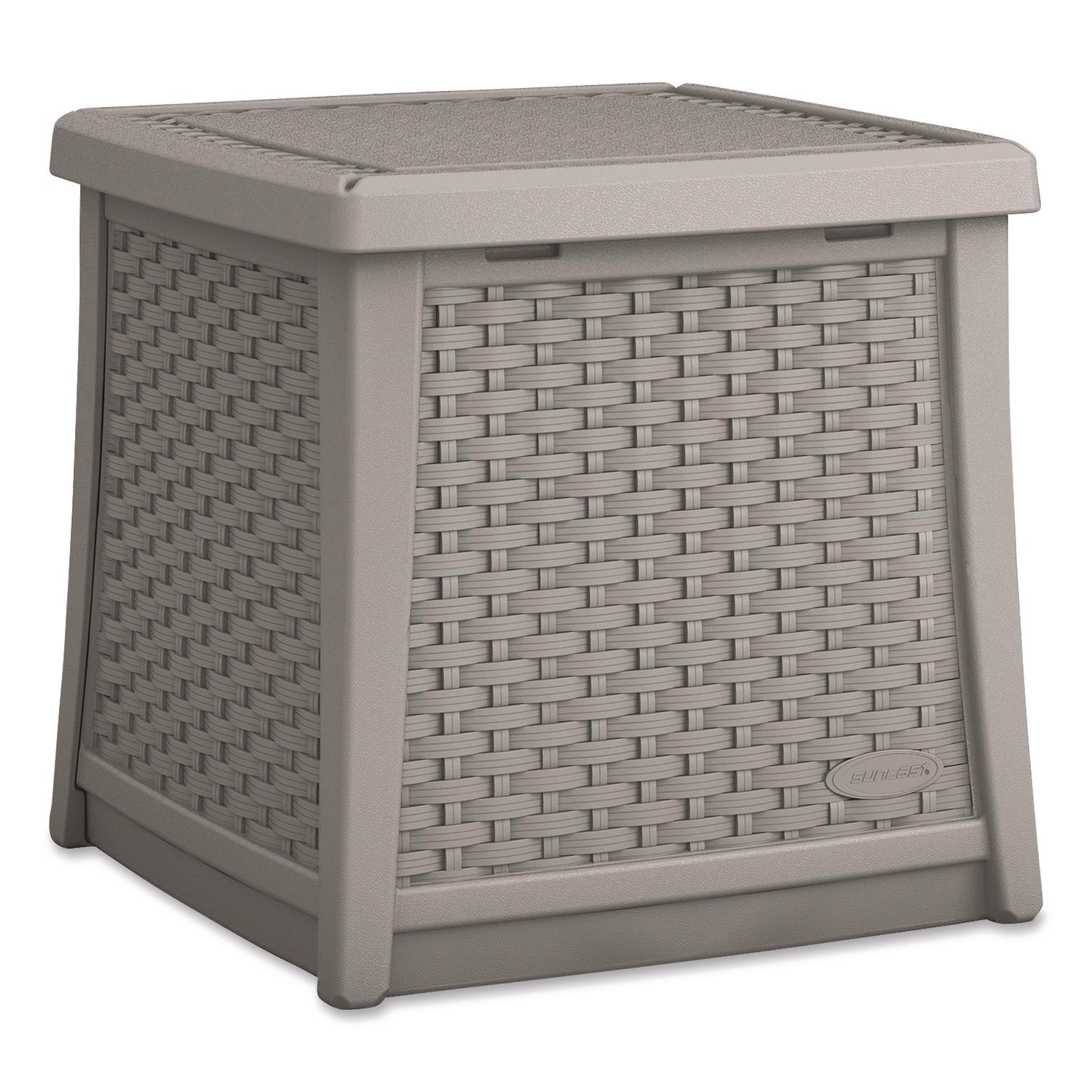 Suncast Elements End Table with Storage, Square, 18.75w x 18.75d x 18h, Dove Gray Top, Dove Gray Base (BMDB1310DG)