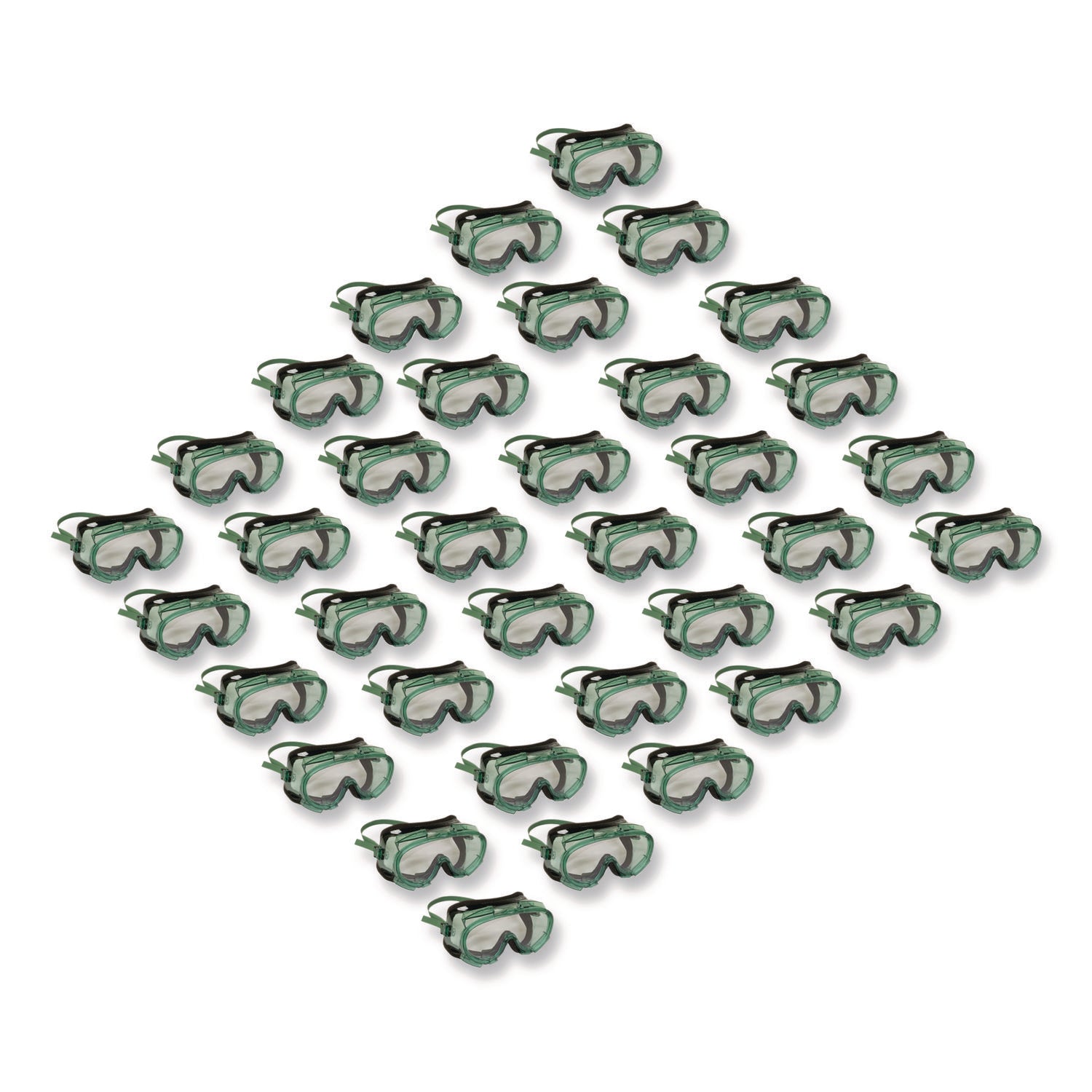 KleenGuard V8 Monogoggle 211 Goggle. Clear Lens, Green Frame, 36/Carton (16668)