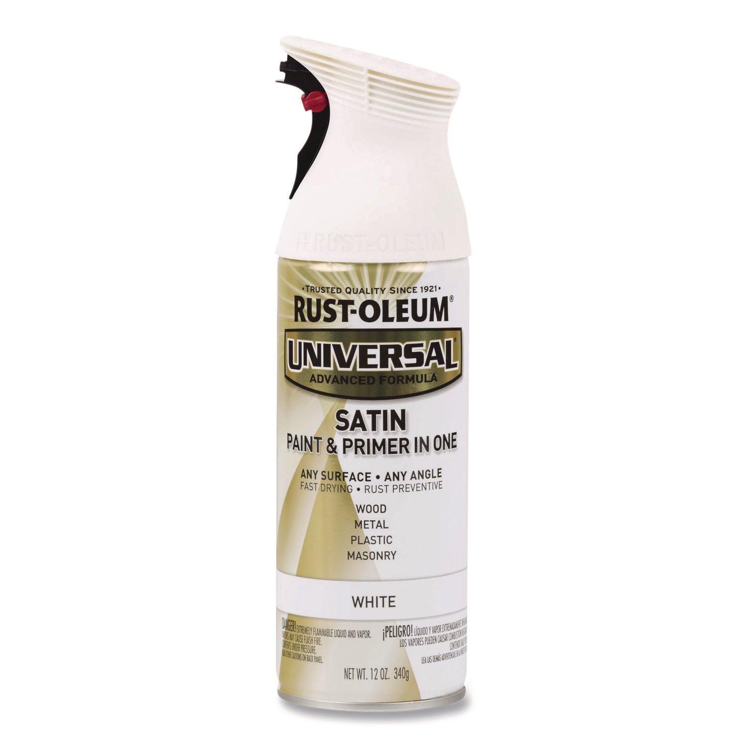 Rust-Oleum Universal Premium Spray Paint, Satin White, 12 oz Aerosol Can (245210EA)