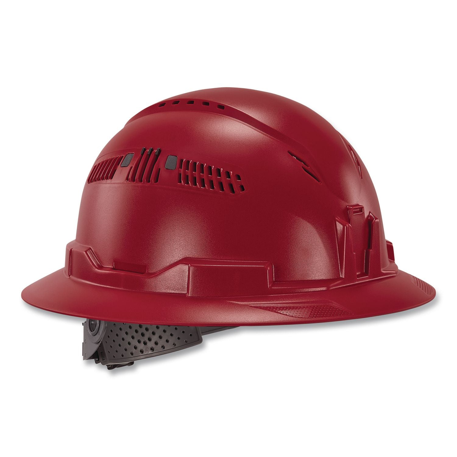 ergodyne Skullerz 8964 Full Brim Class C Safety Helmet, 6-Point Ratchet Suspension, Red (60564)