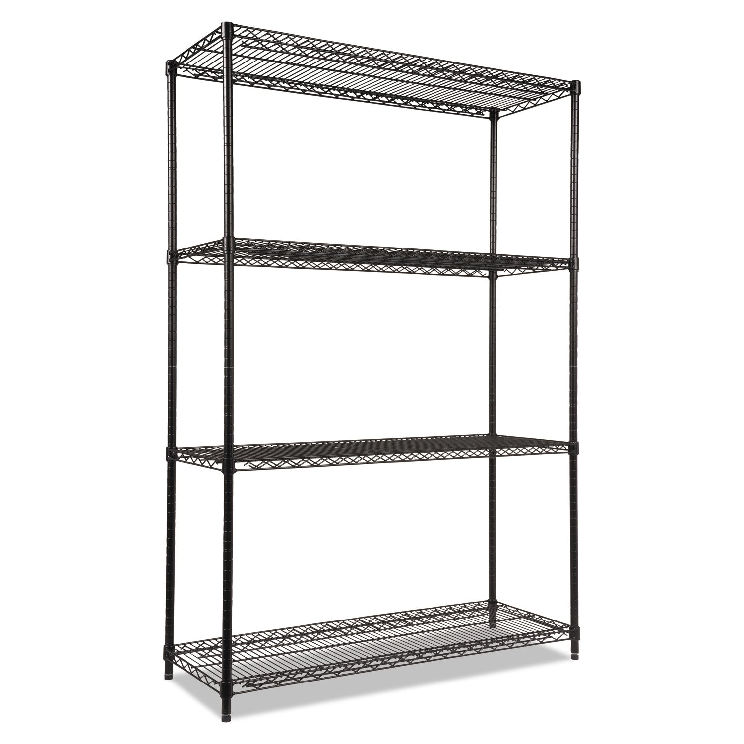 Alera NSF Certified Industrial Four-Shelf Wire Shelving Kit, 48w x 18d x 72h, Black (ALESW504818BL)