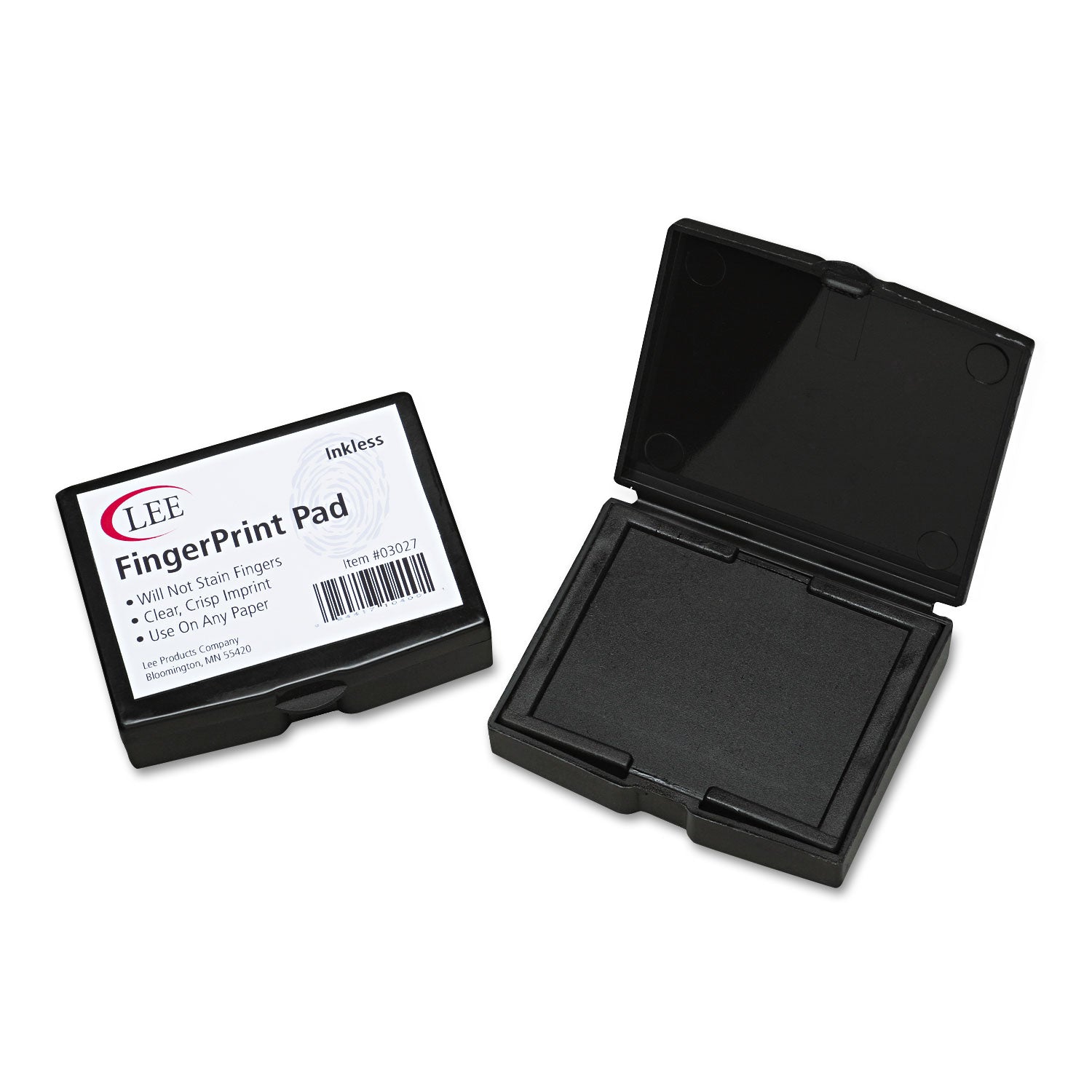 LEE Inkless Fingerprint Pad, 2.25" x 1.75", Black (03027)