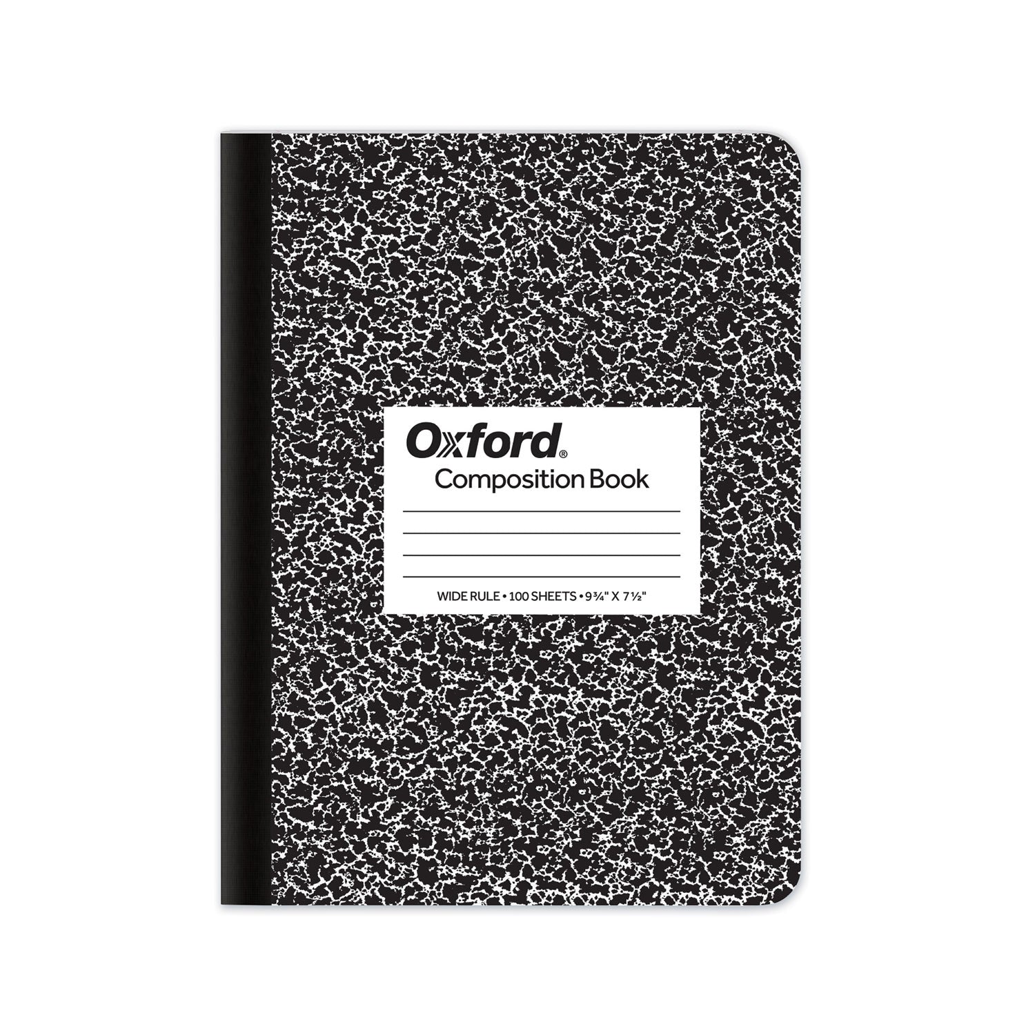 TOPS Composition Book, Wide/Legal Rule, Black Marble Cover, (100) 9.75 x 7.5 Sheets (63795)