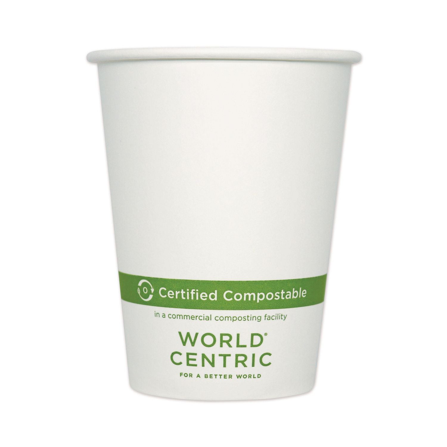 World Centric Paper Hot Cups, 12 oz, White, 1,000/Carton (CUPA12)