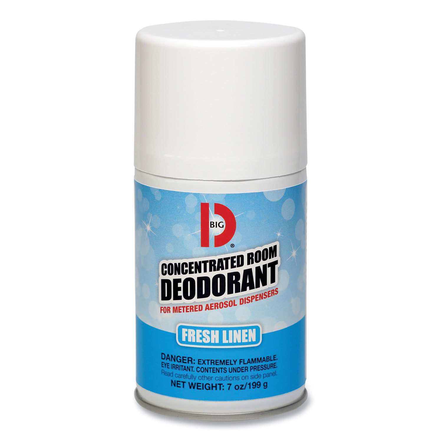 Big-D Metered Concentrated Room Deodorant, Fresh Linen Scent, 7 oz Aerosol Spray, 12/Box (472)